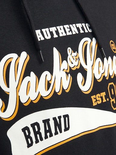 Jack & Jones Kapuzensweatshirt JJELOGO SWEAT 2 Black COL HOOD 23/24 NOOS