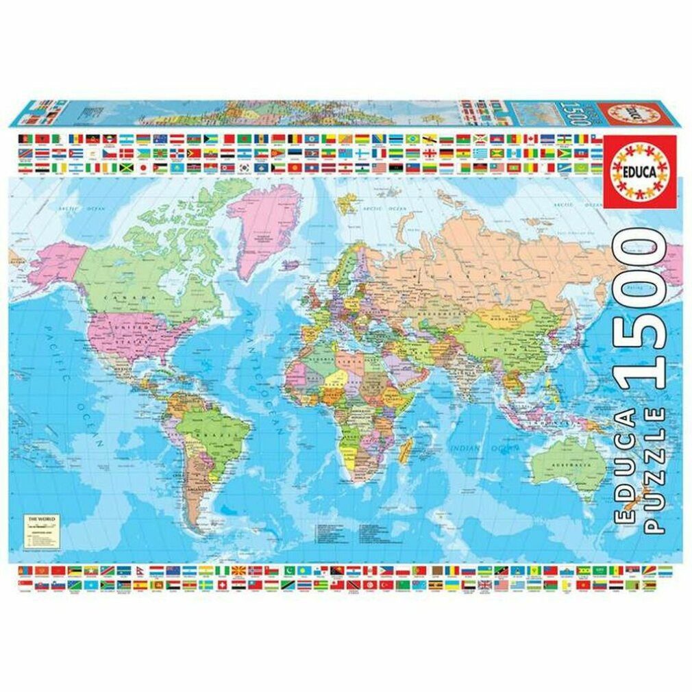 Educa Puzzle Puzzle World Map 1500 pcs, Puzzleteile
