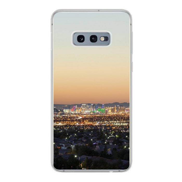 MuchoWow Handyhülle Sonnenuntergang - Las Vegas - Orange Phone Case Handyhülle Samsung Galaxy S10e Silikon Schutzhülle