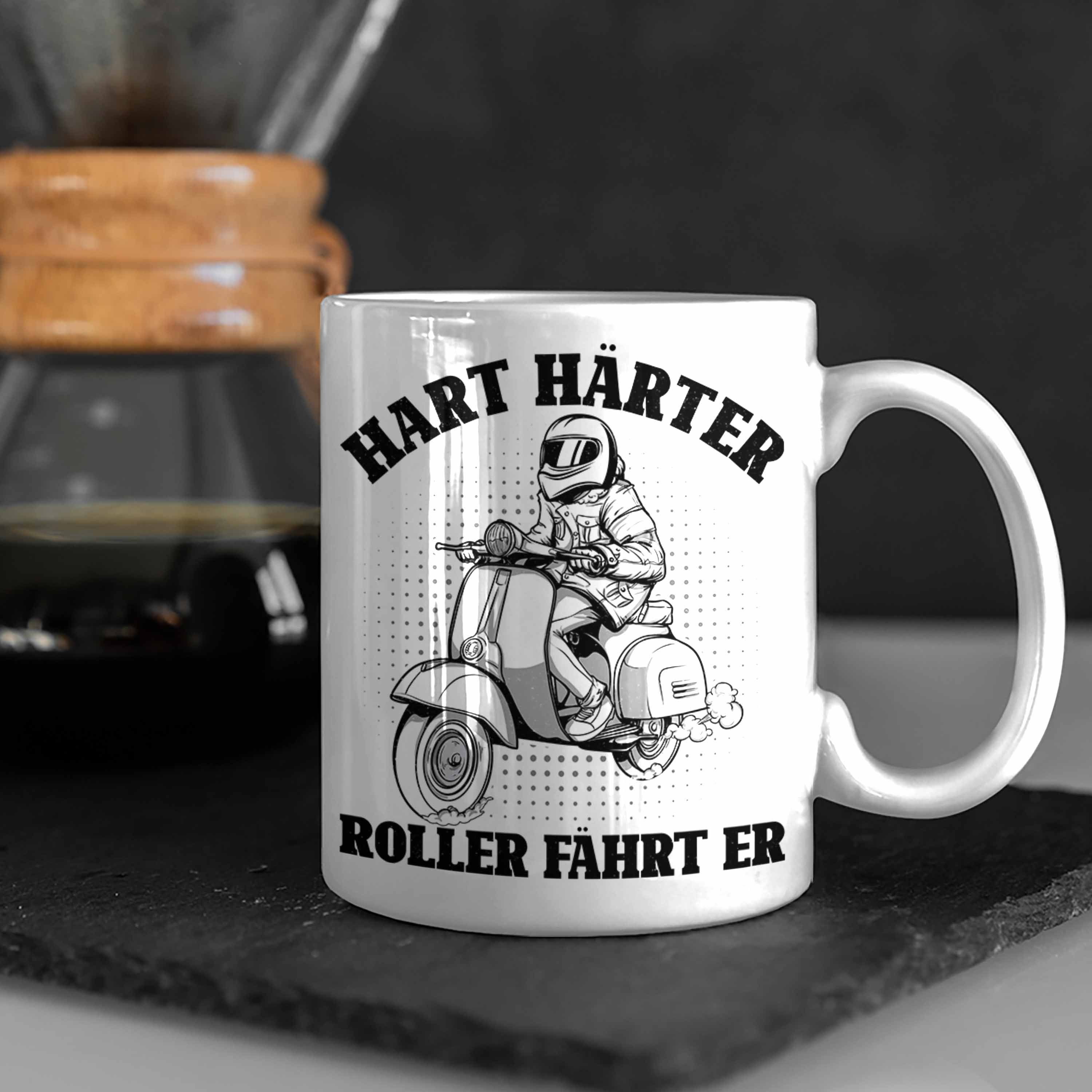Hart Roller Tasse Er Tasse Fährt Führerschein Geschenkidee Roller Weiss Trendation Bestanden Trendation Härter - Geschenk