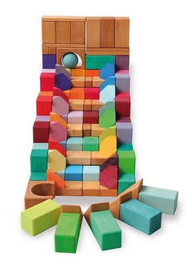 GRIMM´S Spiel und Holz Design Spielbausteine Bauset Ecksteine 18 Holzsteine Holzspielzeug Bauklötze
