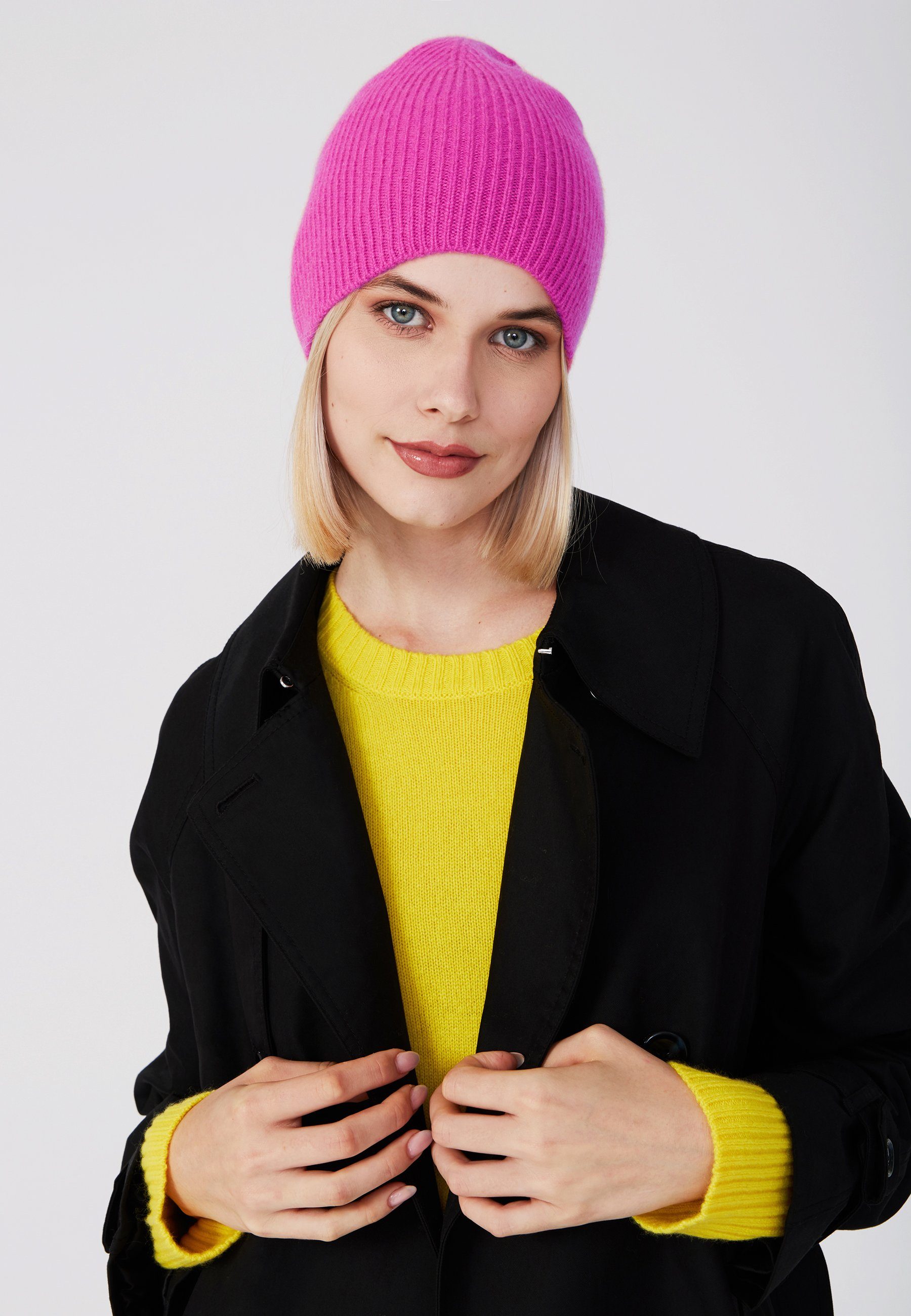 Style & Republic Beanie Kaschmir Beanie gerippt fuchsia