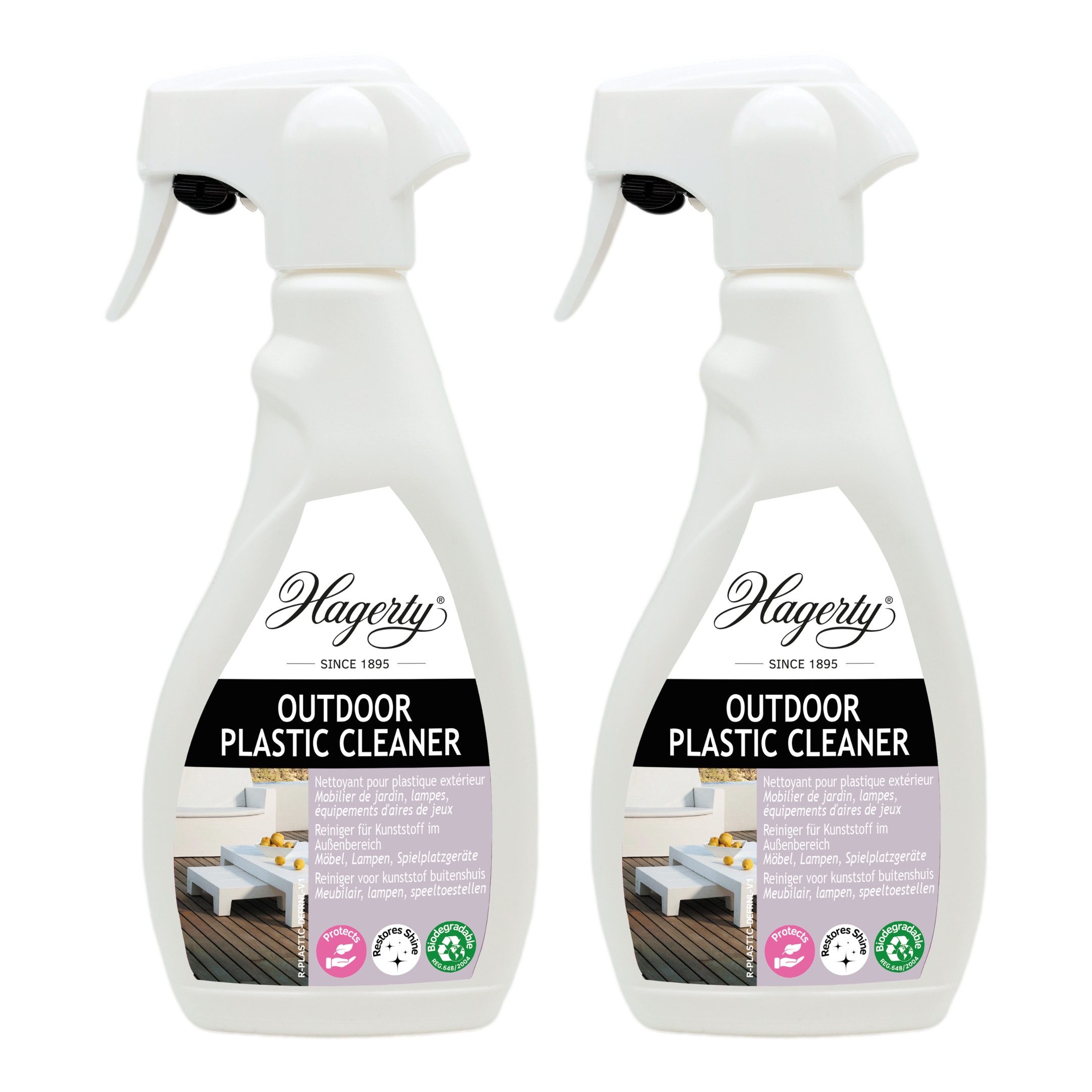 Hagerty Set 2x Reiniger für Outdoor-Kunststoffmöbel / Plastikoberflächen 500ml Kunststoffreiniger