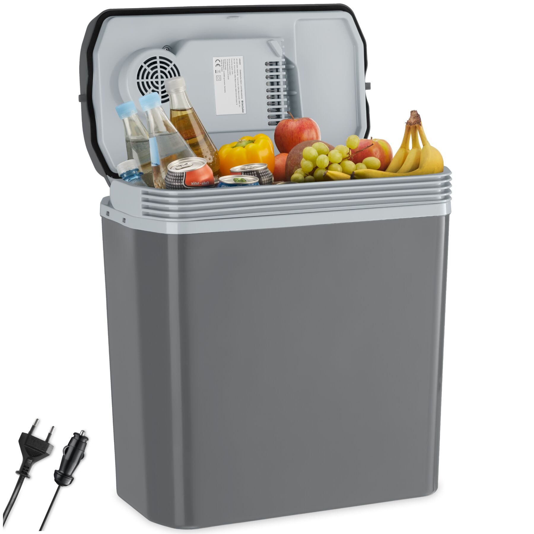 tectake Kühlschrank Kühlschrank, 42,50 cm hoch, 40,00 cm breit, Robustes Gehäuse aus strapazierfähigem Kunststoff