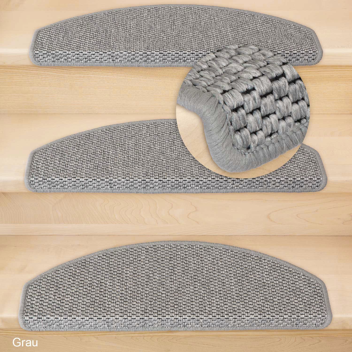 Metzker® Stufenmatte Stufenmatten Göteborg Halbrund, halbrund, Höhe: 8 mm, 15 Stück - Grau