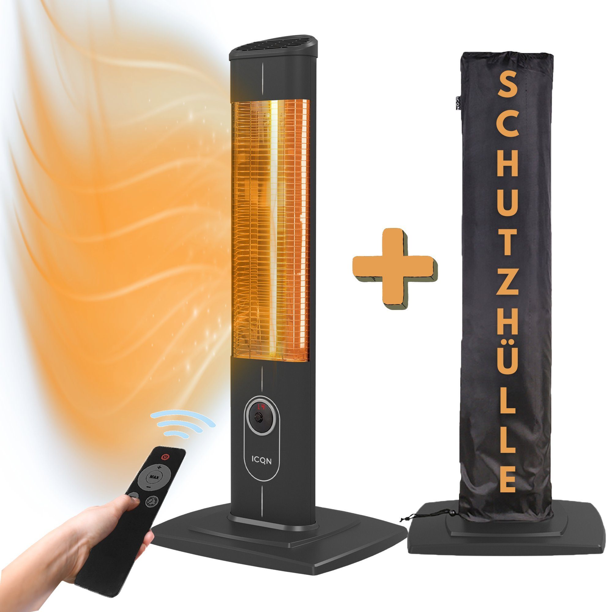 ICQN Heizstrahler IC2300.R-KABEL, Stand Heizstrahler mit Wasserdicht Schutz günstig online kaufen