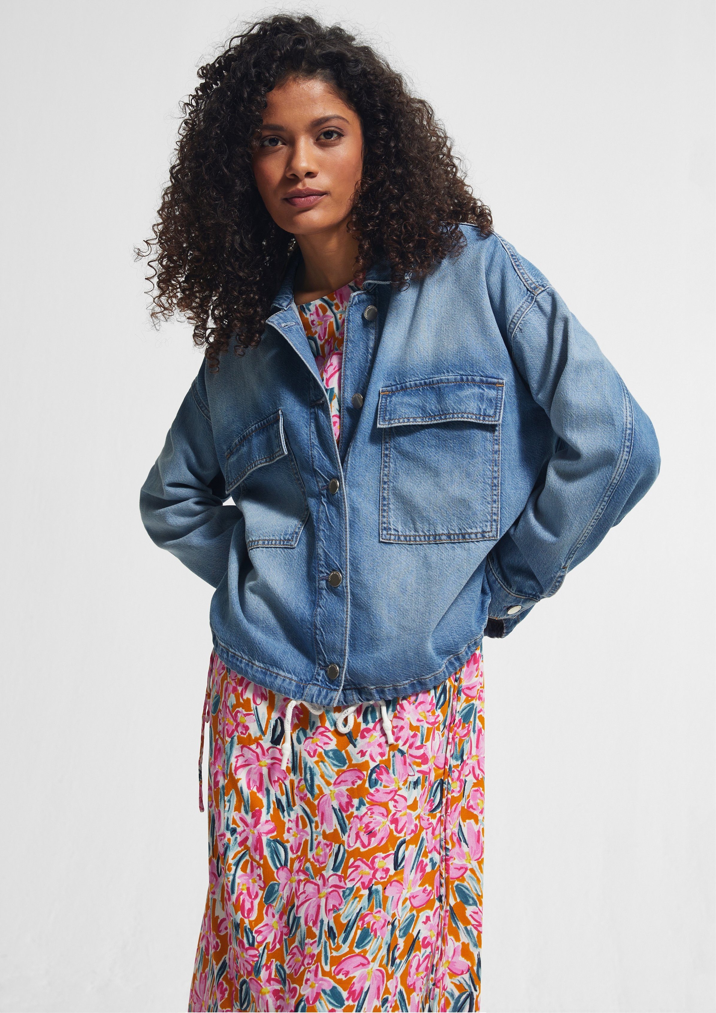 comma casual identity Jeansjacke »O-Shape-Jacke aus Lyocell-Denim