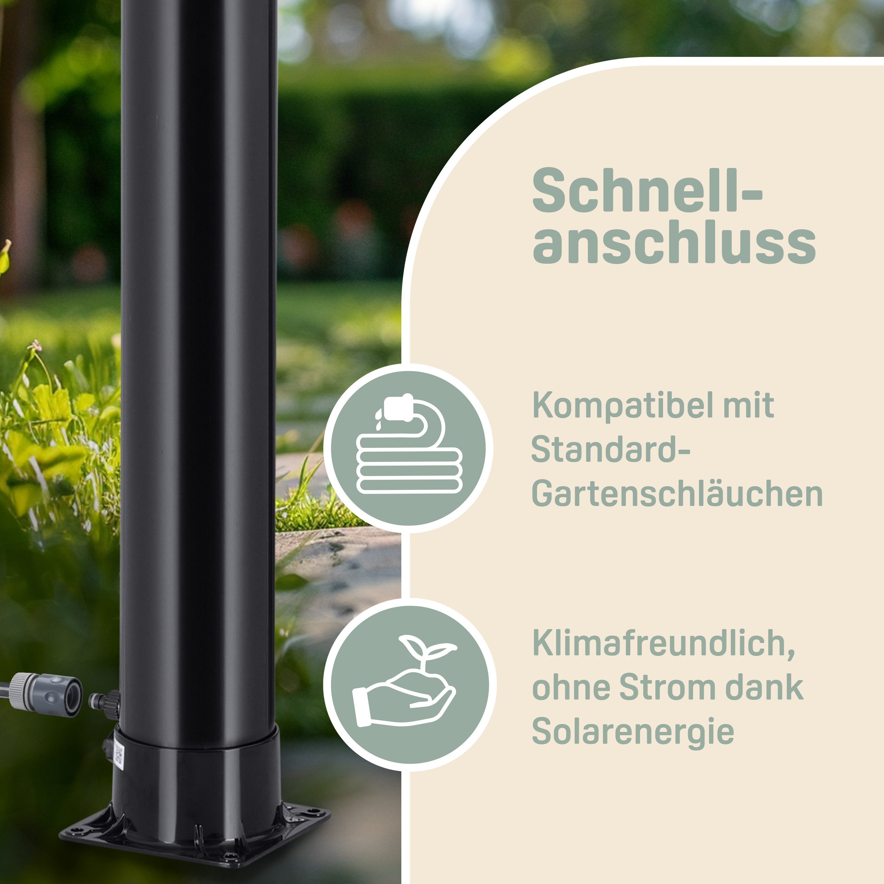 monzana Solardusche Solardusche, Monzana Solardusche 18 Liter 215cm 60° UV-Beschichtet Gartendusche