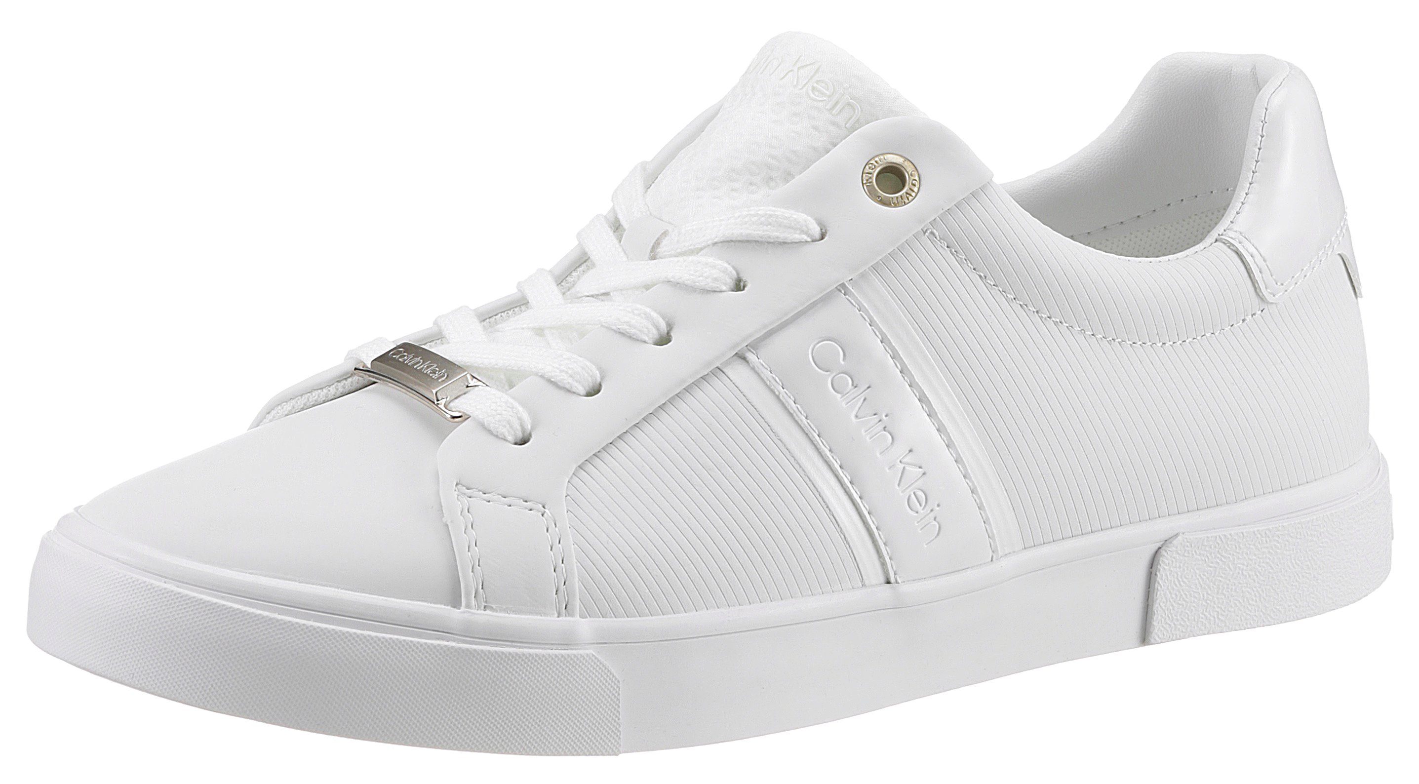 Calvin Klein LOW PROFILE VULC LACE UP Sneaker in monochromem Look weiß offwhite | Sneaker low