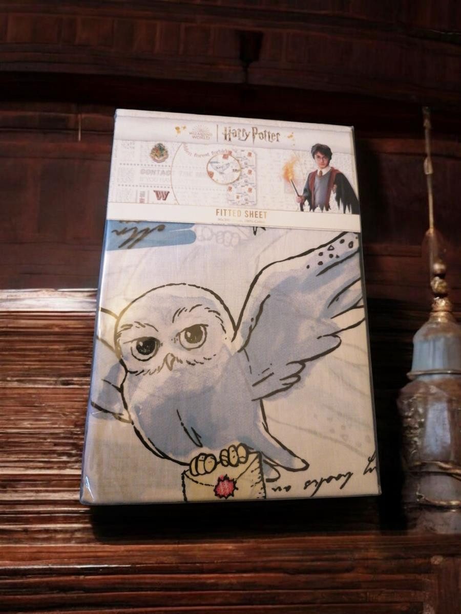 Harry Potter Spannbettlaken Harry Potter Spannbettlaken, Eule Hedwig 9¾, 90x200 cm