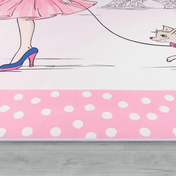 Kinderteppich Kinderzimmer Mädchen-Design Print Teppich, Paco Home, Läufer, Höhe: 4 mm