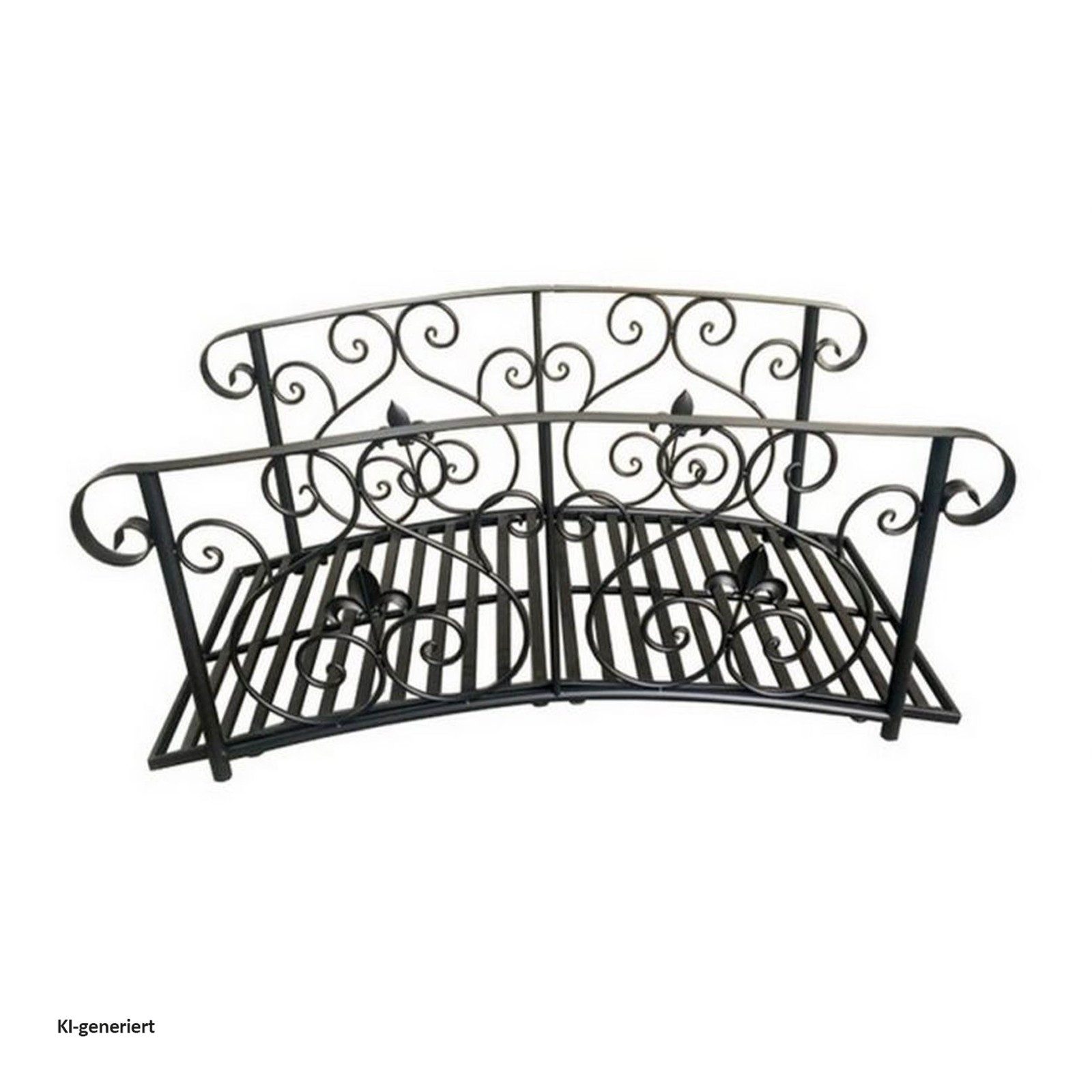 HTI-Living Zierbrücke Brücke Fleur de Lis, (Stück, 1 St., 1 Gartenbrücke), Gartenbrücke Teichbrücke