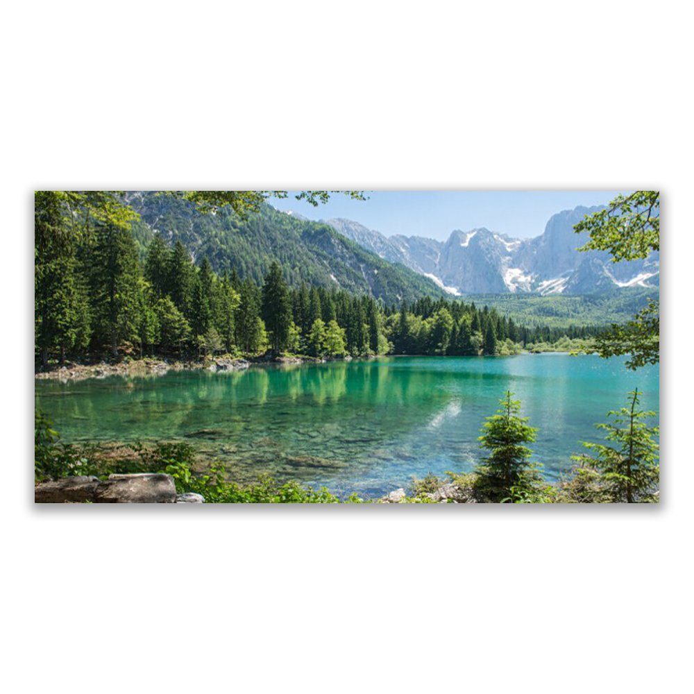 Tulup Leinwandbild XXL Wandbilder Leinwandbilder Bilder Canvas Bild 120 cm x 60 cm, Berge See Wald Natur, Leinwandbild
