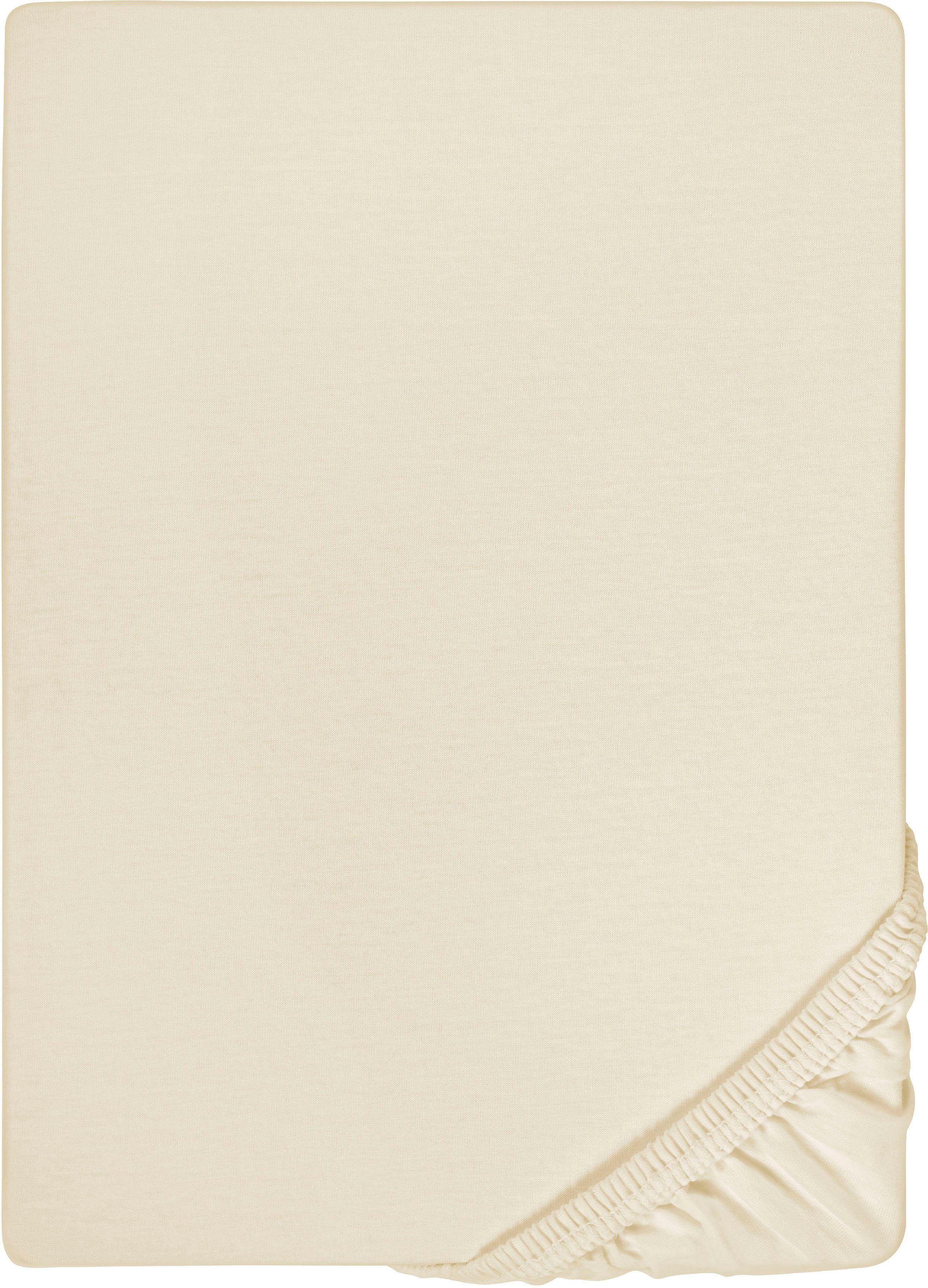 Biberna Spannbettlaken 0077866 Deluxe Jersey-Elastic Spannbetttuch 97% Baumwolle, Jersey-Elasthan, Gummizug: rundum, (1 Stück), Jersey mit Elasthan, Rundumgummi, bügelfrei, ab Größe 90 x 190 cm i