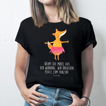 Mr. & Mrs. Panda T-Shirt Fuchs Ballerina - Schwarz - Geschenk, Aufführung, T-Shirt, Füchse, Fu (1-tlg)