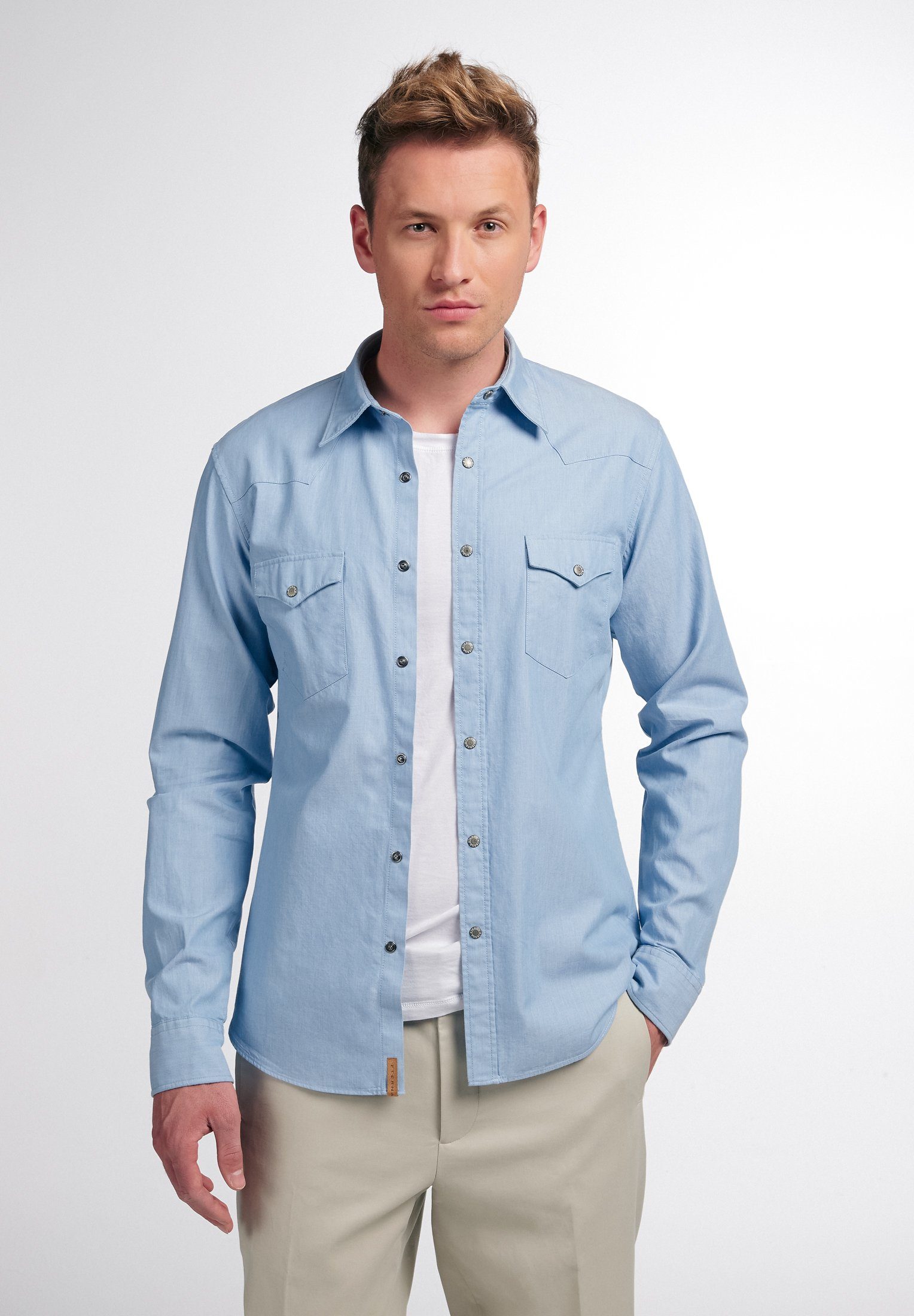 Eterna Langarmhemd SLIM FIT EASY IRON (bügelleicht)