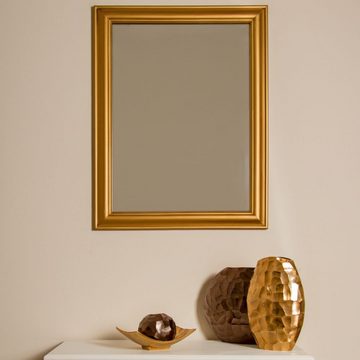 LebensWohnArt Wandspiegel Vintage Spiegel FONDA Gold-Antik 82x62cm Facettenschliff
