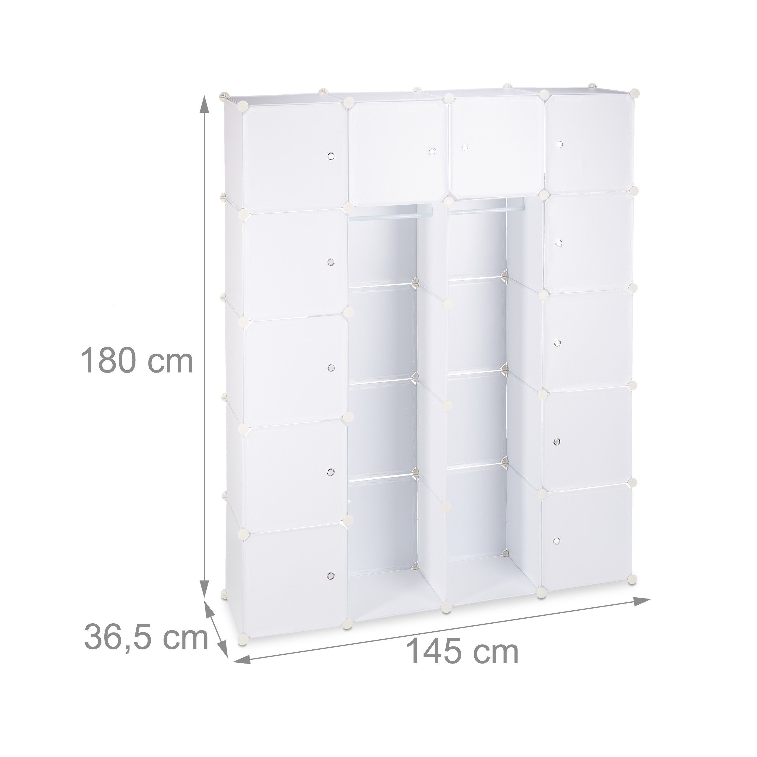 relaxdays Kleiderschrank Stecksystem 14 Fächer (137-St) weiß – Bild 4 von 5