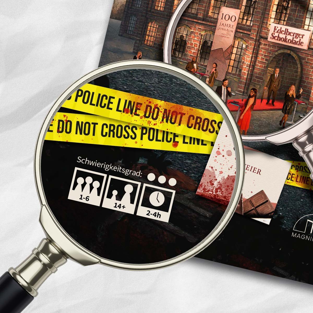 MAGNIFICUM Spiel Detektivspiel / Krimispiel für Erwachsene, Die Firmenfeier - Das letzte Fest des Oliver Borgmann, Made in Germany