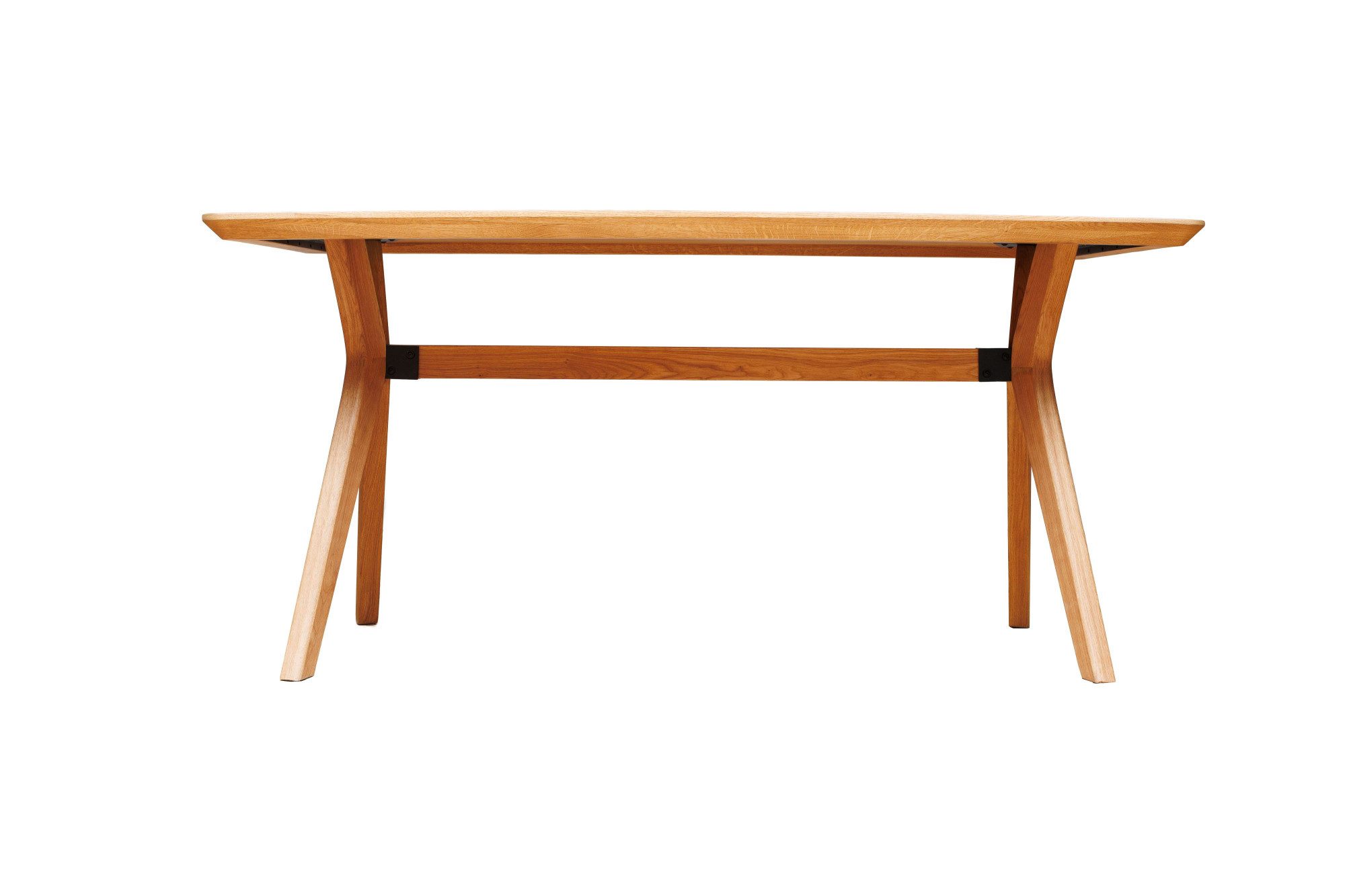 OTTO home Esstisch Arco Küchentisch, Tisch, Speisetisch, Esszimmertisch, Familientisch, 4 cm Tischplatte, Eiche geölt, Schweizer Kante & gekreuzte Beine – Bild 4 von 4
