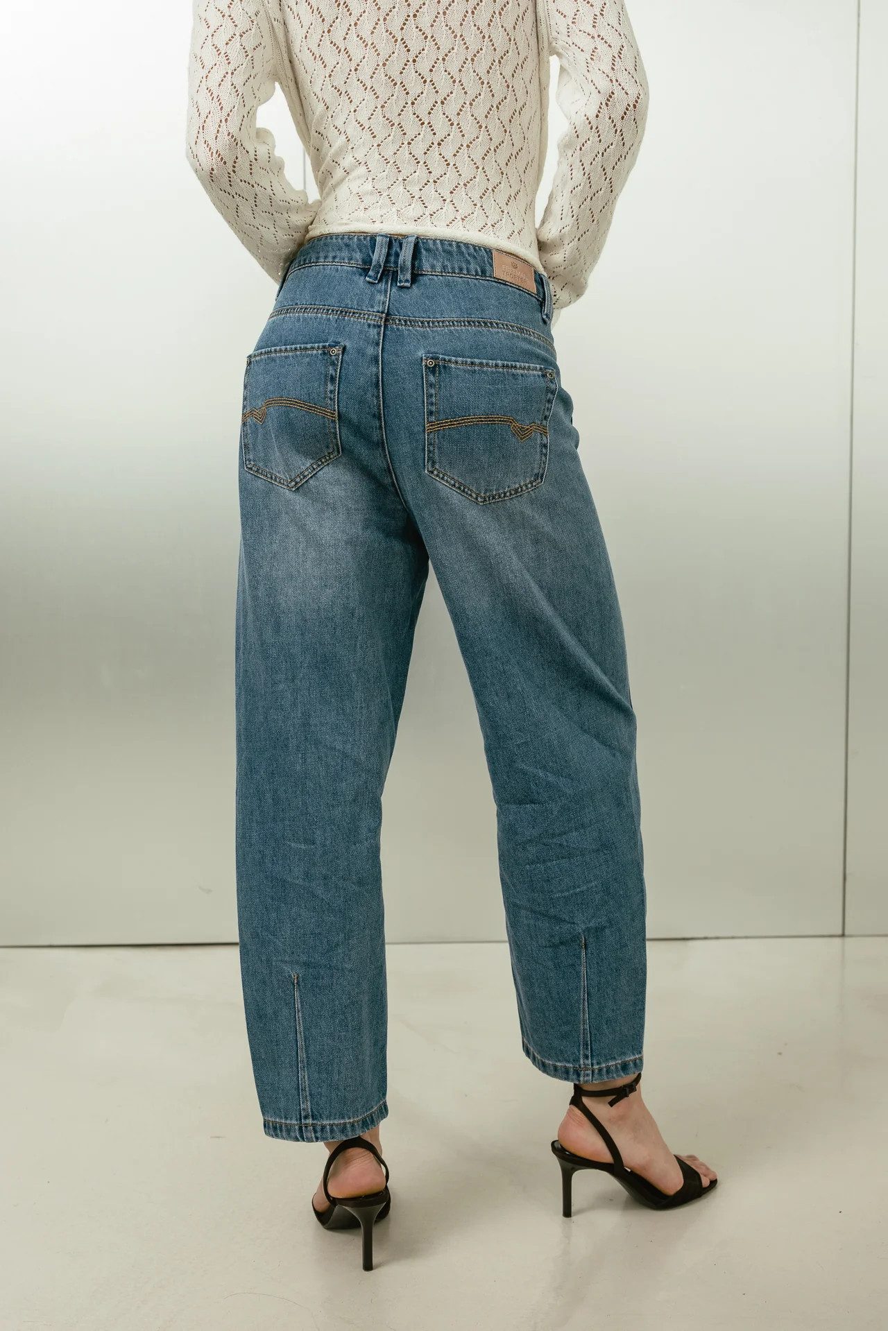 Freeman T. Porter Weite Jeans Rosalia Jeans - Barrel Fit High Waist Used Look - Jeans Damen