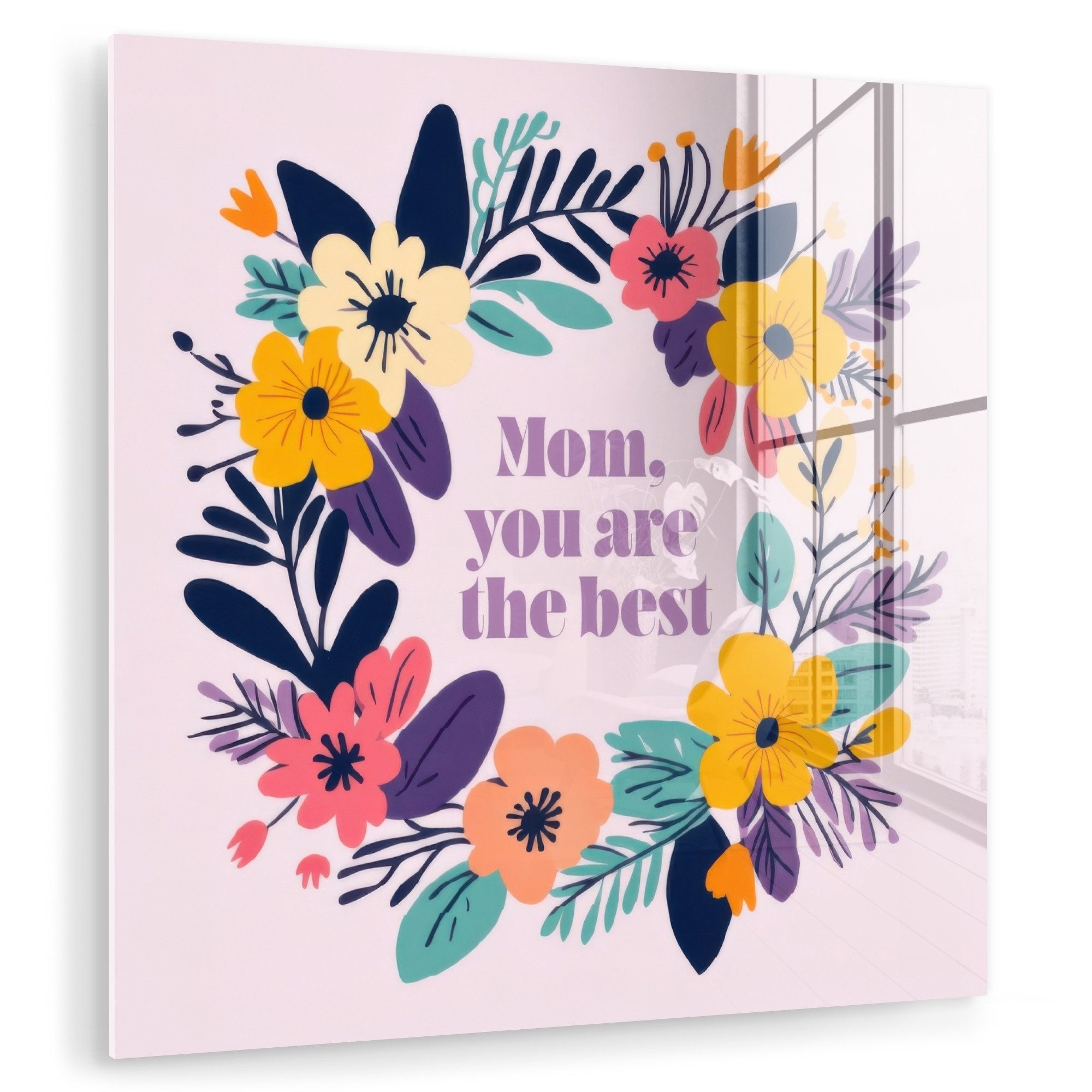 MuchoWow Acrylglasbild Blumenkranz - Bunt - günstig online kaufen