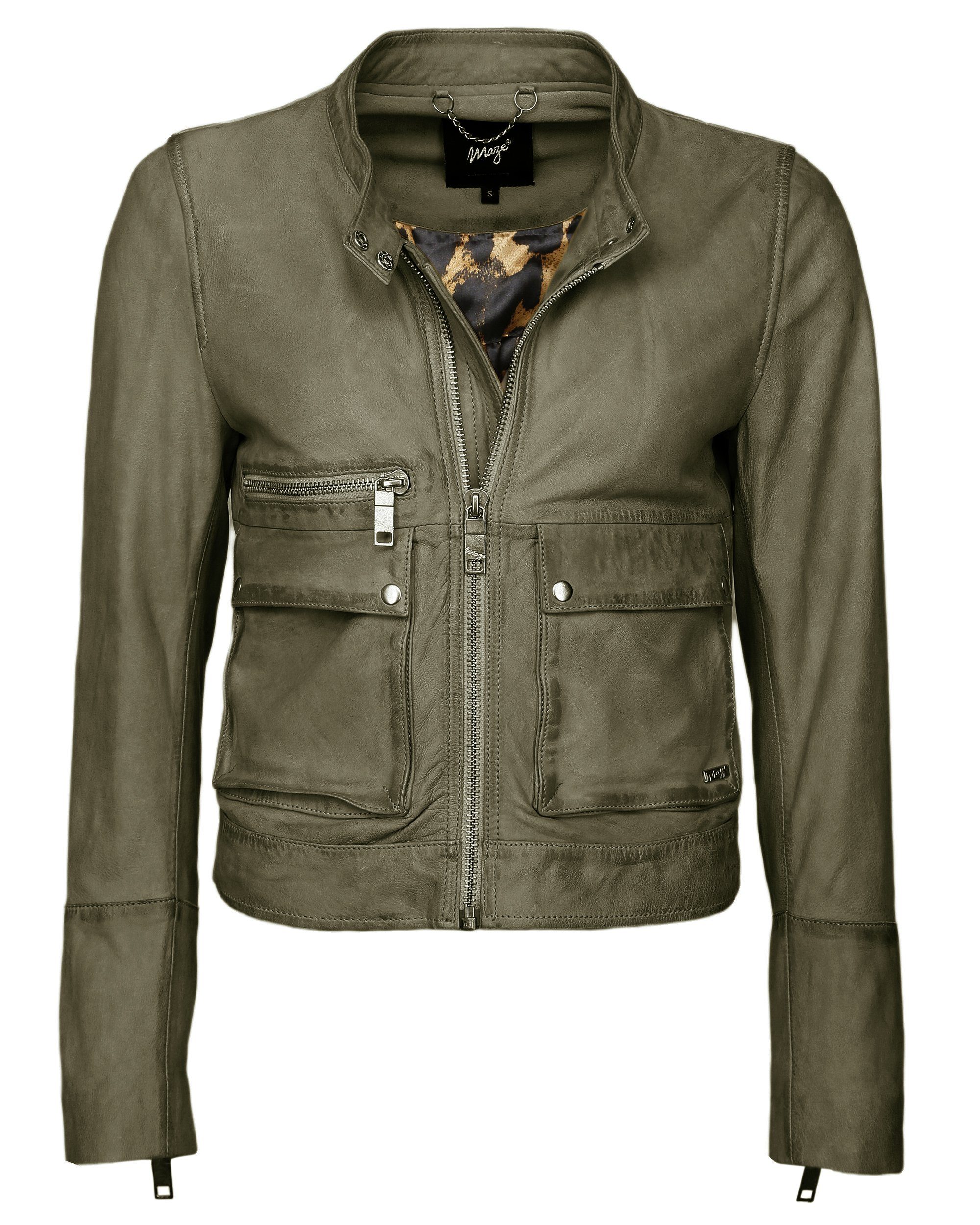 Hamill olive Maze Lederjacke