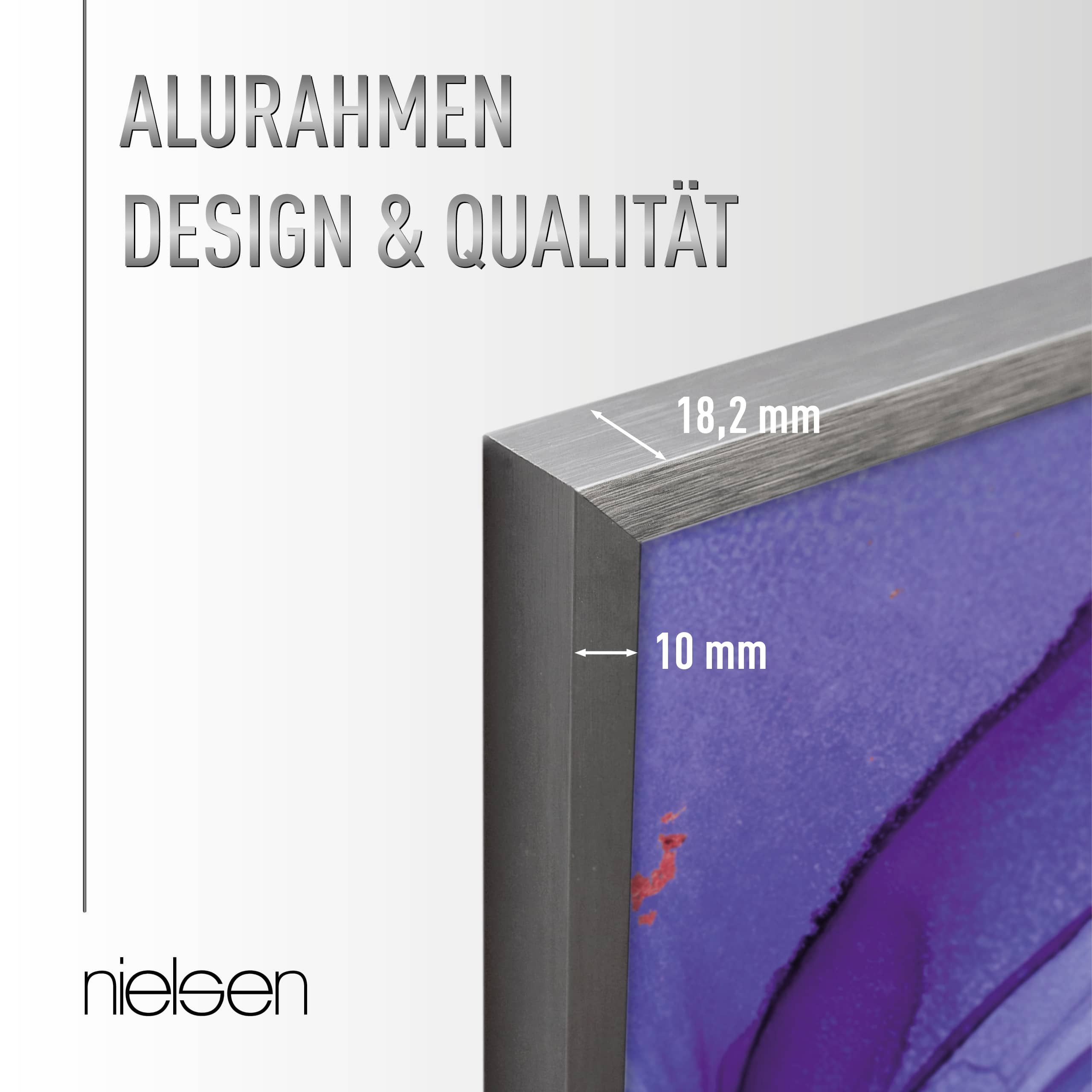 nielsen Bilderrahmen Aluminium Bilderrahmen C2 mit Echtglas, (1 St)