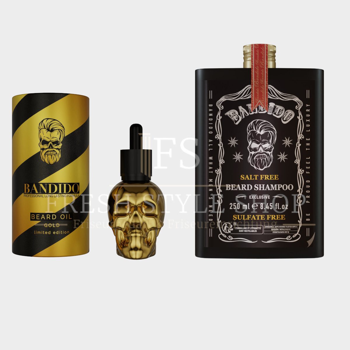 Bandido Bartpflege-Set Bart Öl 40ml + Bart Shampoo 250ml - Bartpflege Set, 2-tlg.