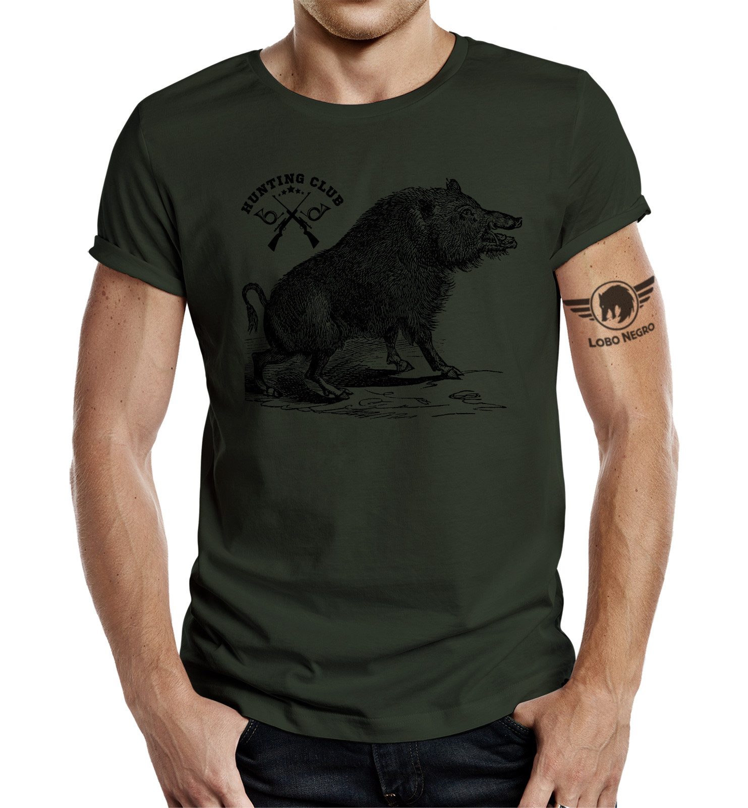 LOBO NEGRO® T-Shirt für den Jäger: Hunting Club Wildsau