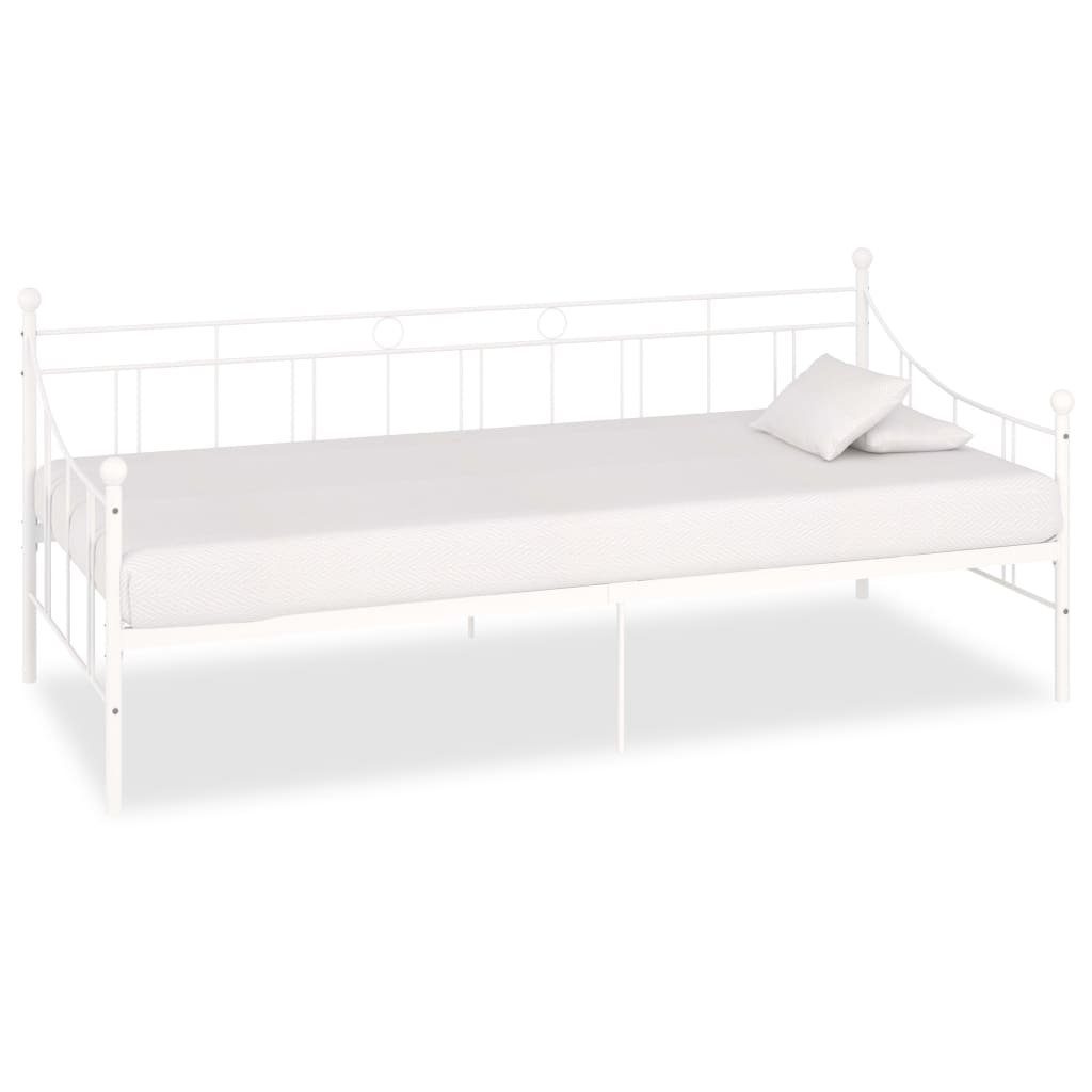 furnicato Bettgestell Tagesbett 208 x 95 x 83 cm Weiß (1-tlg), Stabiles Gästebett mit Massivholz-Stützen für dein Wohnzimmer