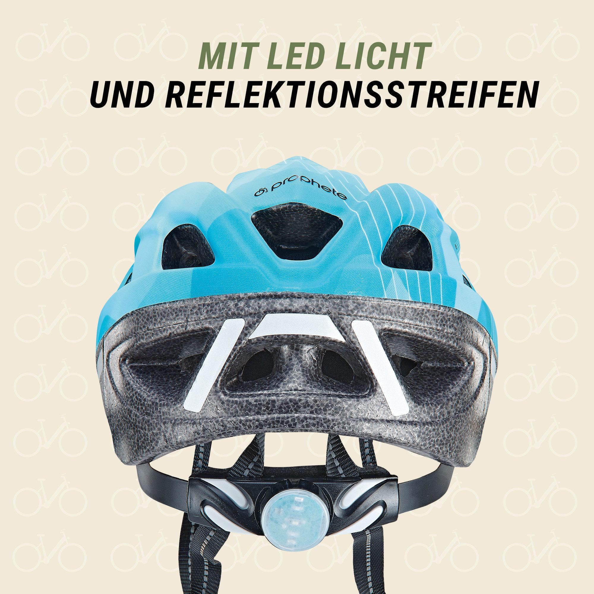 Prophete Fahrradhelm Kinder Fahrradhelm mit LED Licht