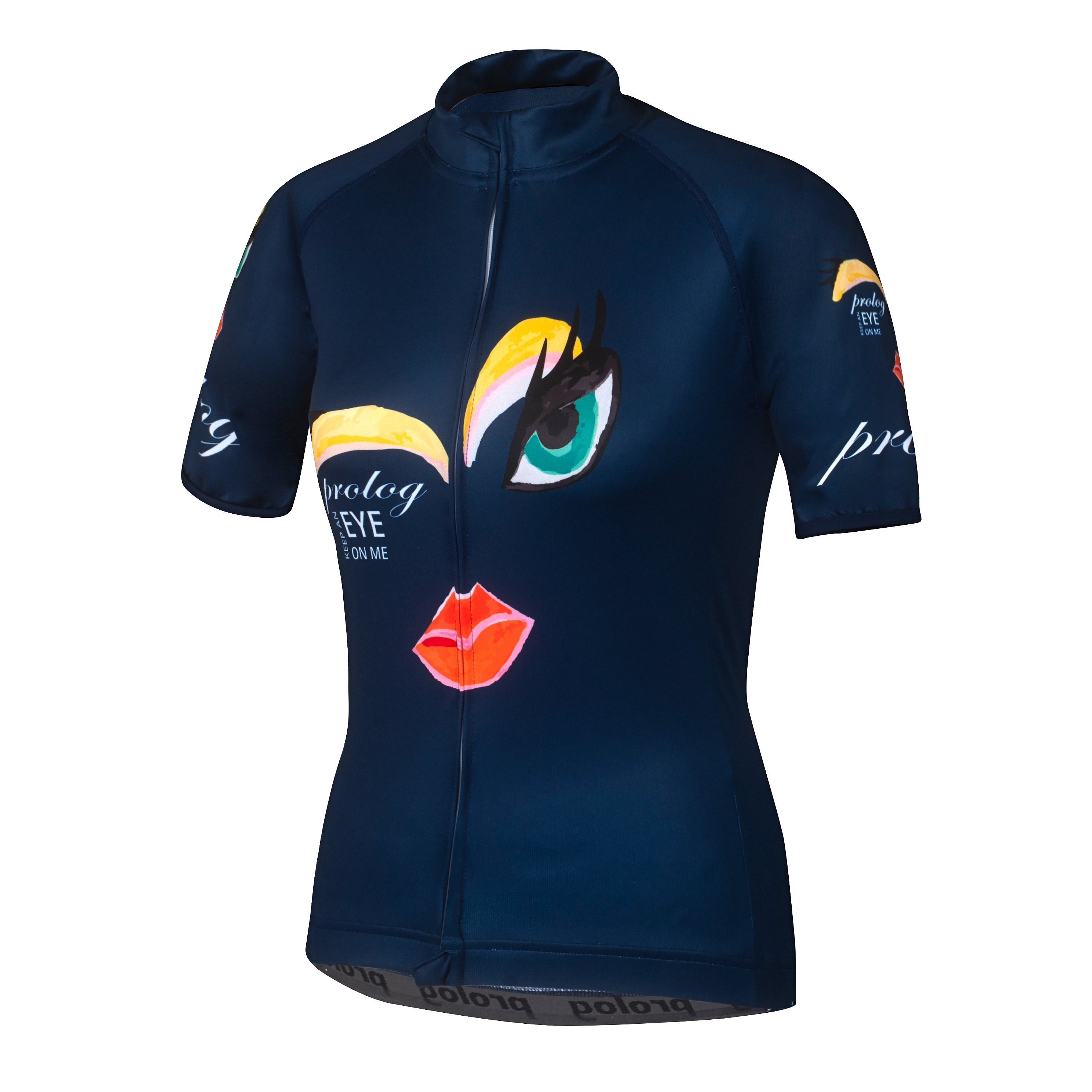 prolog cycling wear Radtrikot Damen Radtrikot "Keep an eye on me" Navy Slim fit