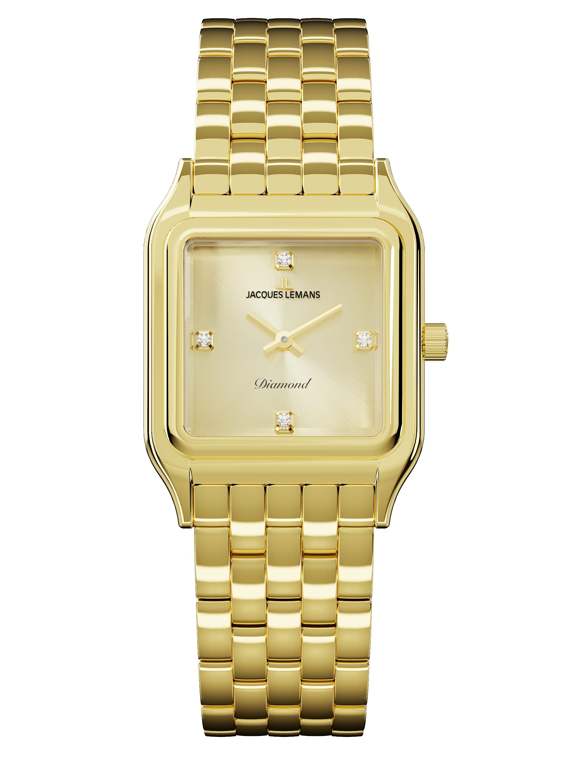 Jacques Lemans Quarzuhr Antwerpen Diamond D-14C, Armbanduhr, Damenuhr, Edelstahlarmband, Lab Grown