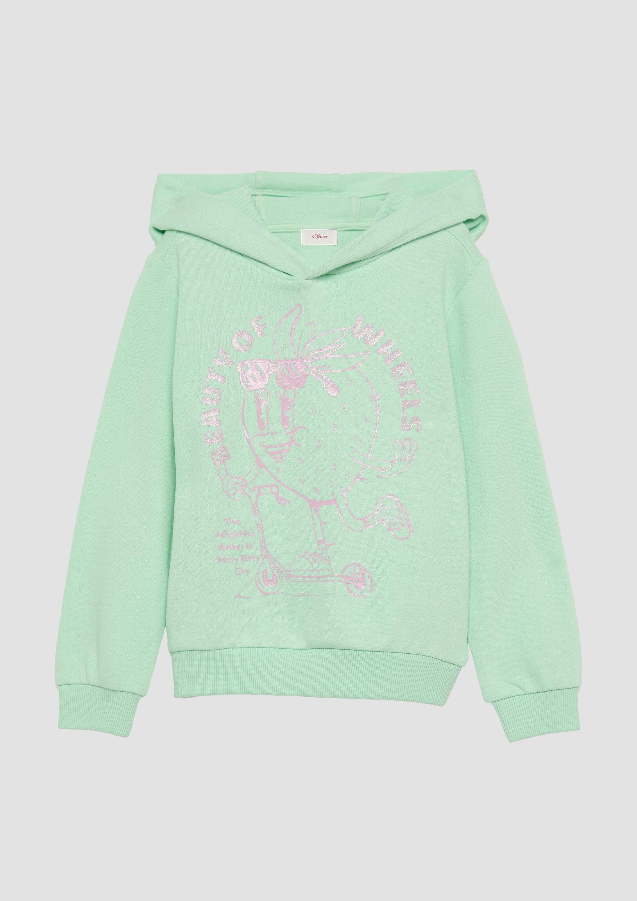 s.Oliver Sweatshirt Sweatshirt Hoodie mit Glitzerprint