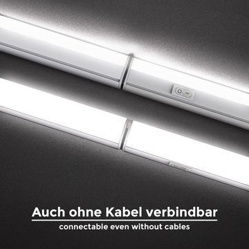 B.K.Licht Unterschrankleuchte BK_UL1227 LED Unterbauleuchte, Lichtleiste 87.3cm, 15W, LED fest integriert, Neutralweiß, 1.200 Lm, 4.000K Neutralweißes Licht, erweiterbar durch Stecksystem