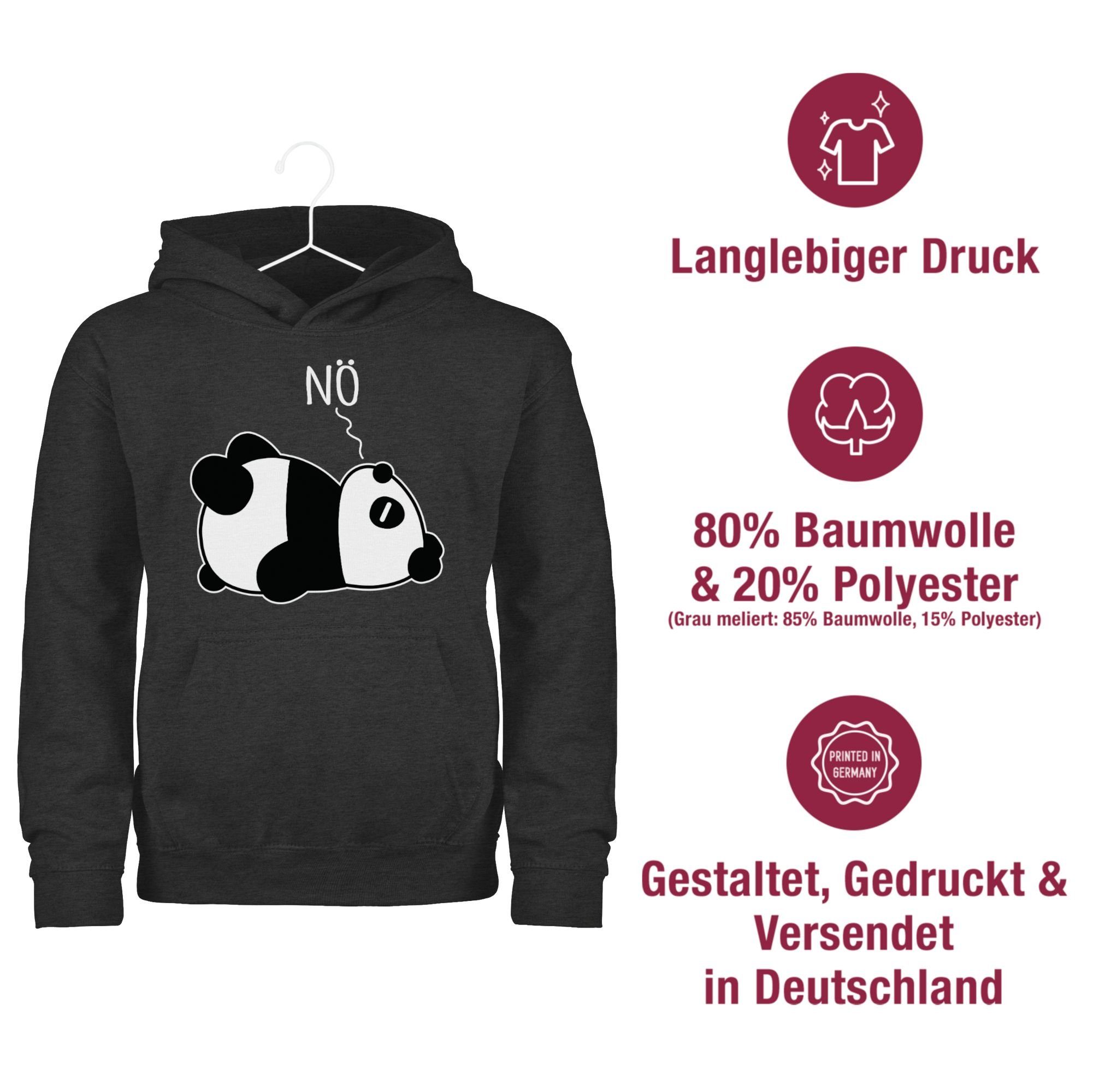 Shirtracer Hoodie Nö - Panda - weiß Statement Sprüche Kinder