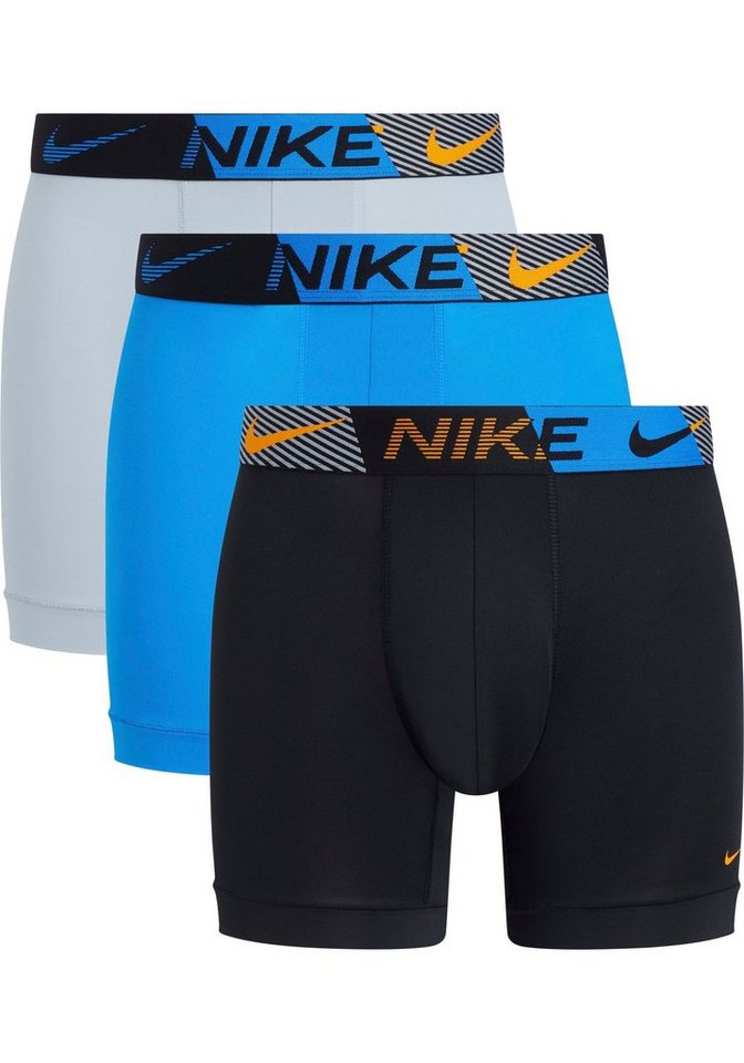 NIKE Underwear Boxer BOXER BRIEF 3PK (Packung, 3er-Pack) mit längerem Bein  & NIKE Logo-Elastikbund (3 Stück), Jersey aus Materialmix mit 92%  recyceltem Polyester, elastisch
