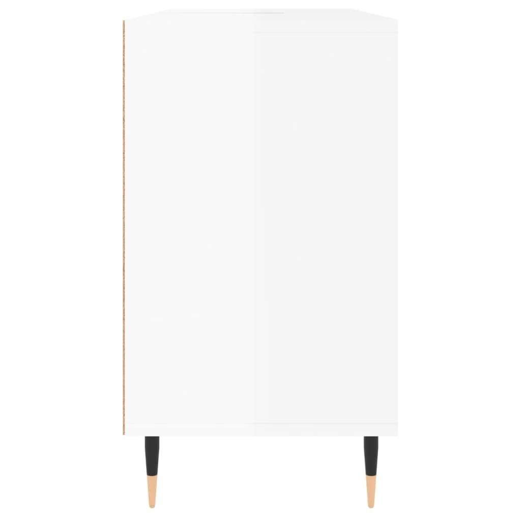 Hochglanz-Weiß vidaXL (1-St) Badschrank Holzwerkstoff Badezimmerspiegelschrank 80x33x60 cm