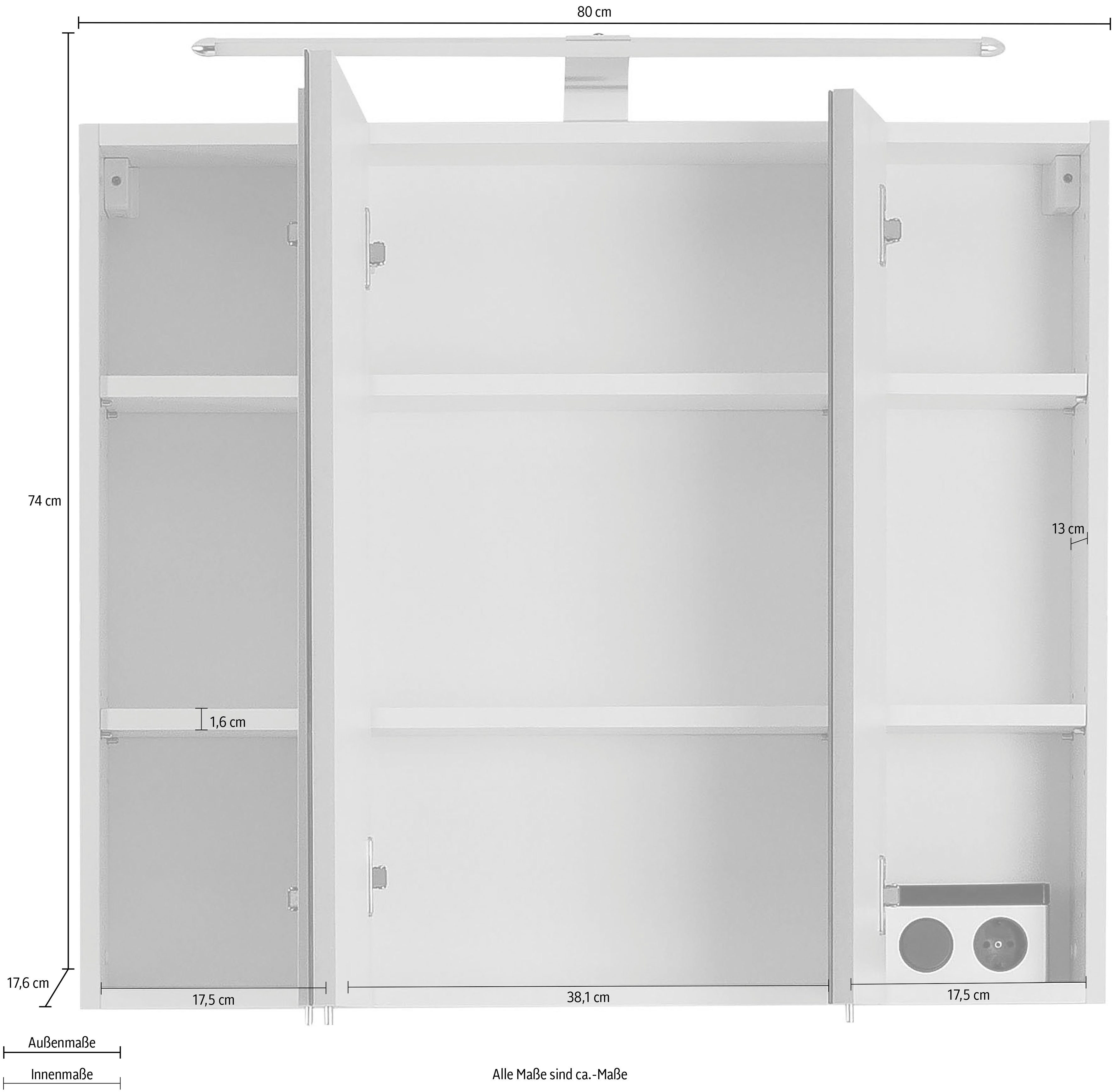 Bern basalt basalt Spiegelschrank | OPTIFIT