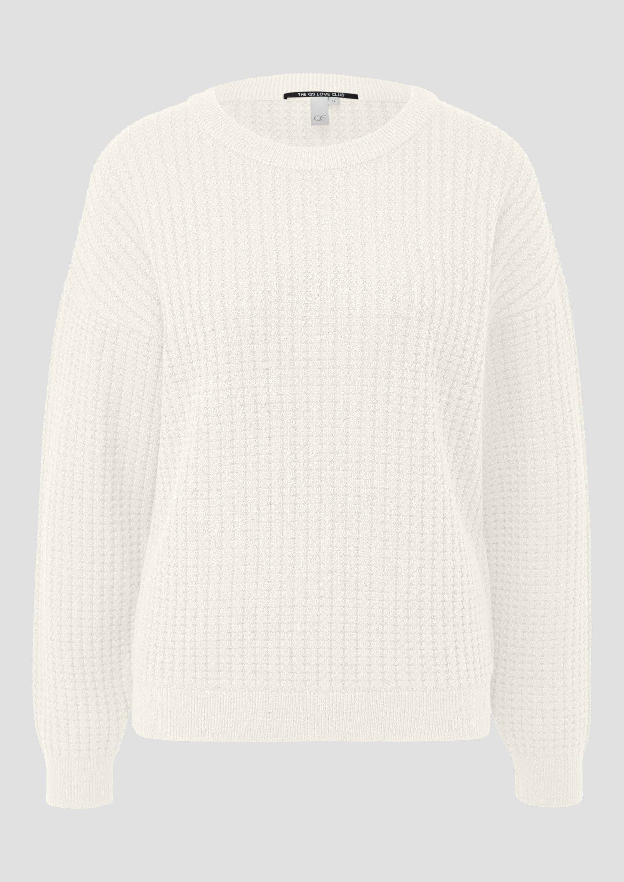 QS Longpullover Strickpullover Strukturierter Pullover
