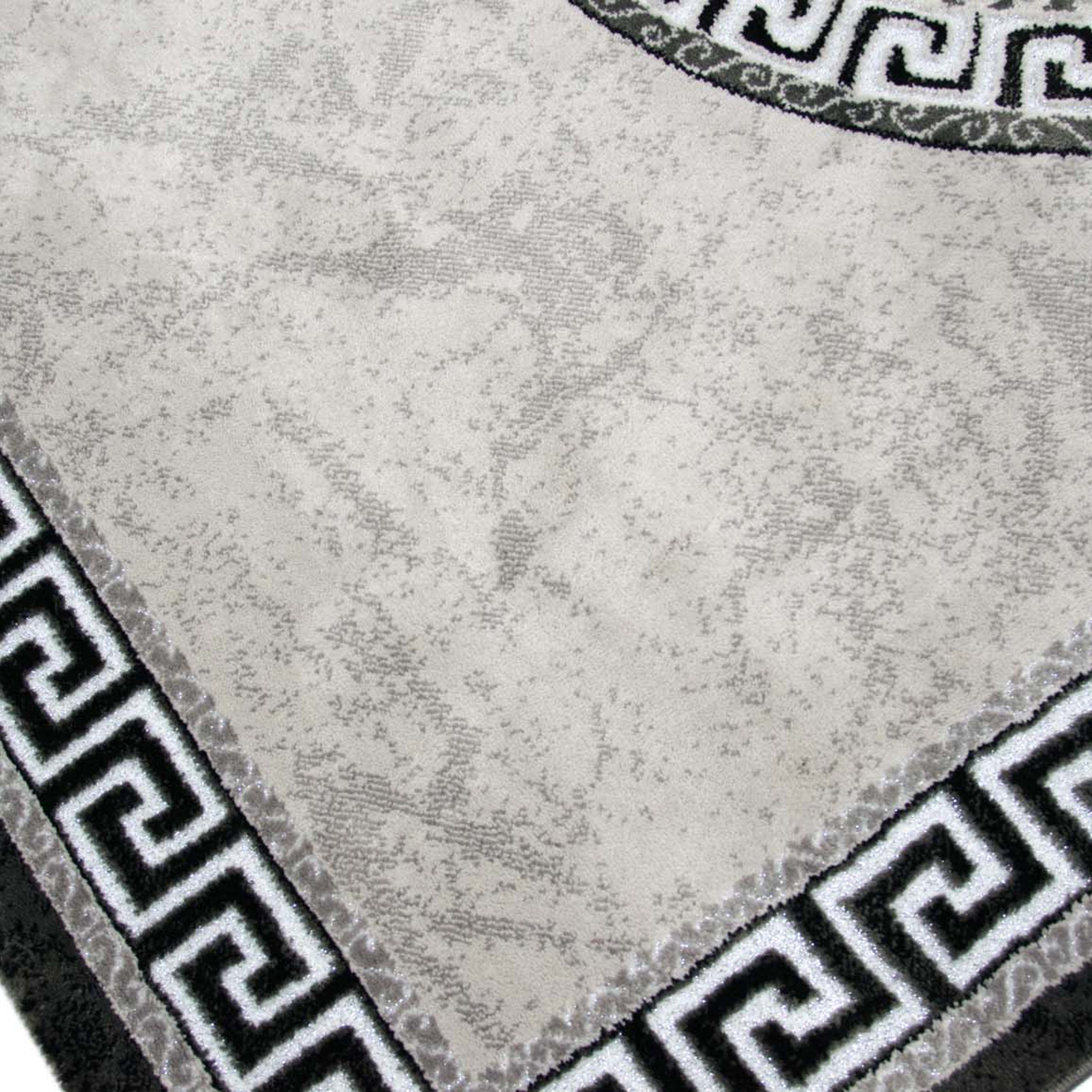 Carpetia Teppich Orientalischer Teppich mit Bordüre & Glitzergarn creme grau, rechteckig, Höhe: 12 mm
