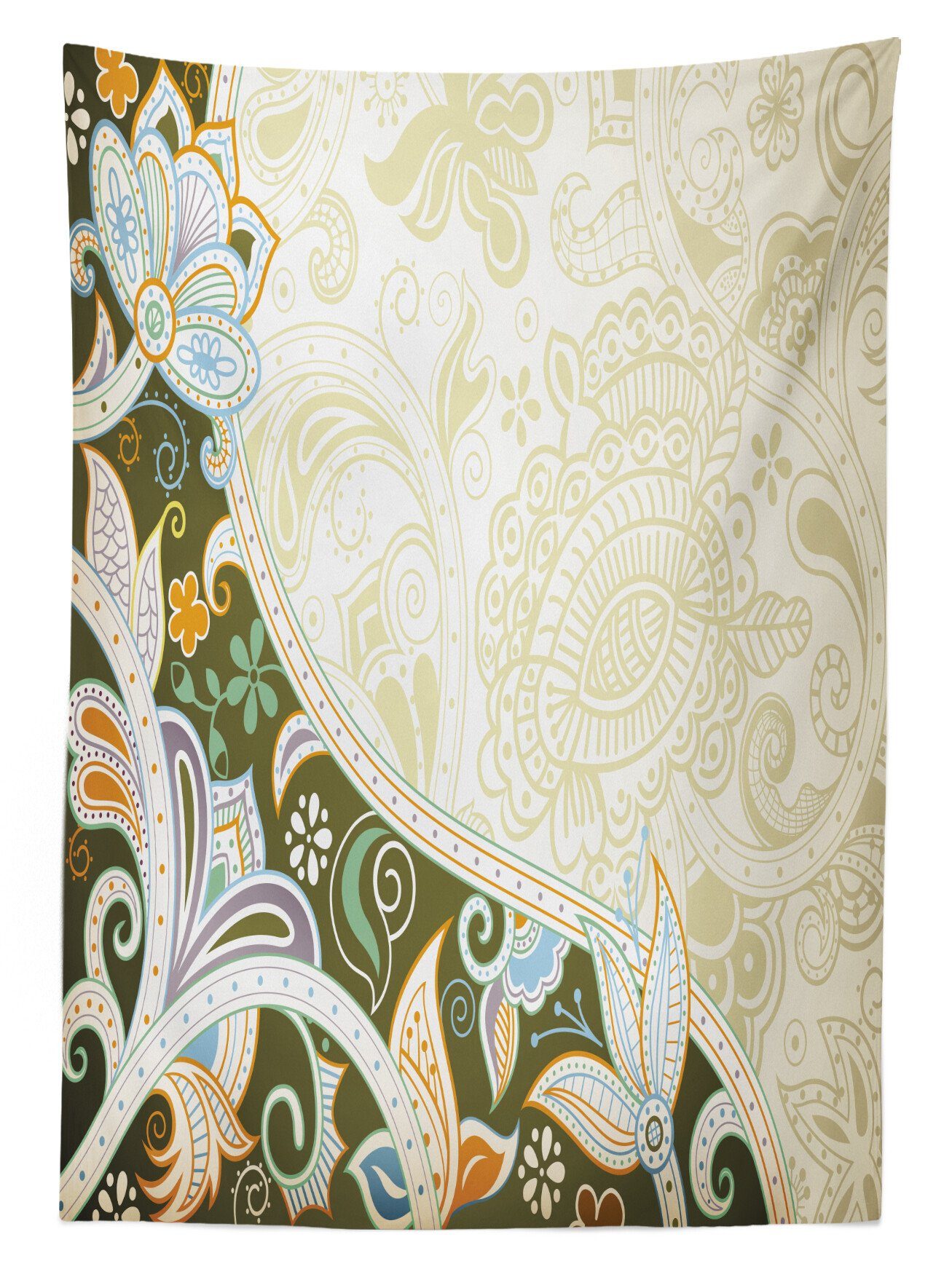 Abakuhaus Tischdecke Abstrakt Außen Für Blatt Waschbar Klare olivgrün Farben, Flora den Farbfest Bereich geeignet