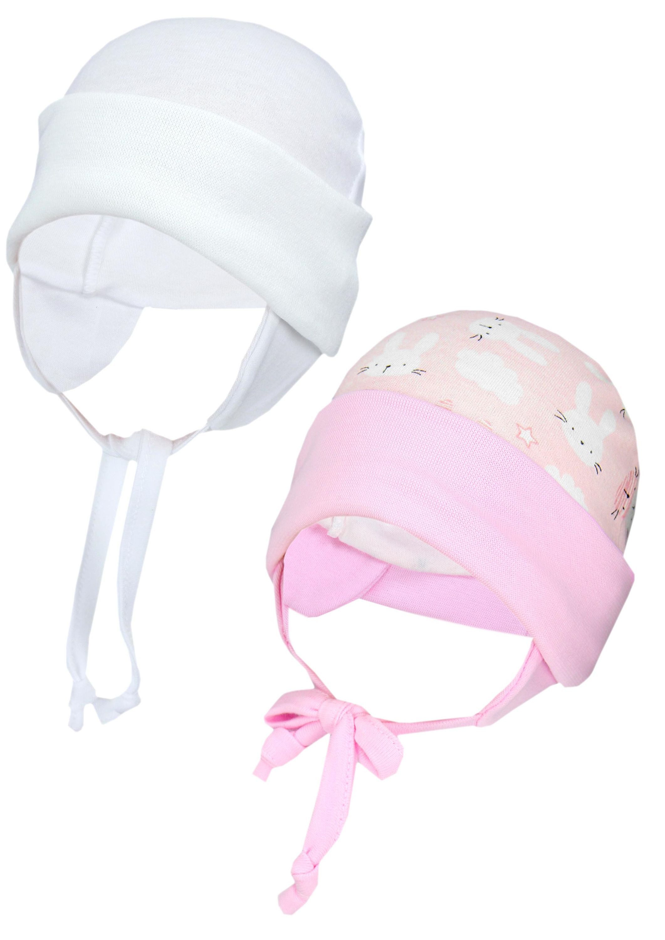 Erstlingsmütze TupTam Baby Erstlingsmütze mit Ohrenklappen 2er Pack