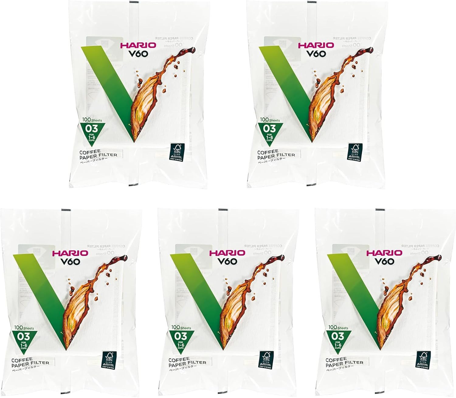 Hario Papierfilter HARIO Papierkaffeefilter Gr.03 (500Stk) VCF-03-100W