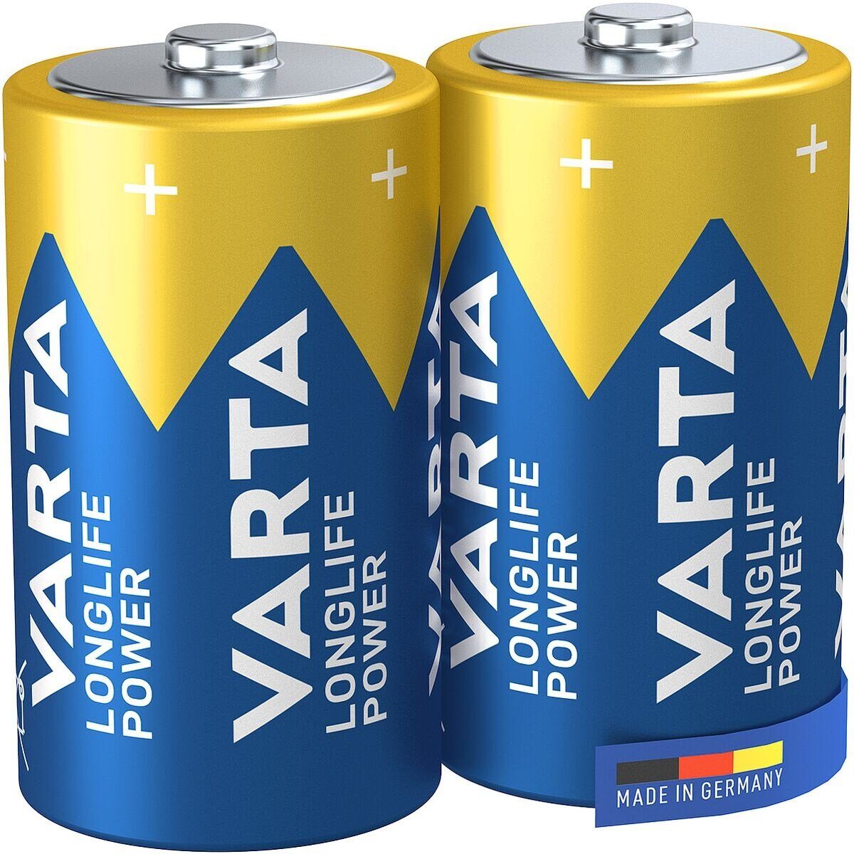 VARTA LONGLIFE Power Batterie, (1.5 V, 2 St), Mono / D / LR20, 1,5 V, Alkali