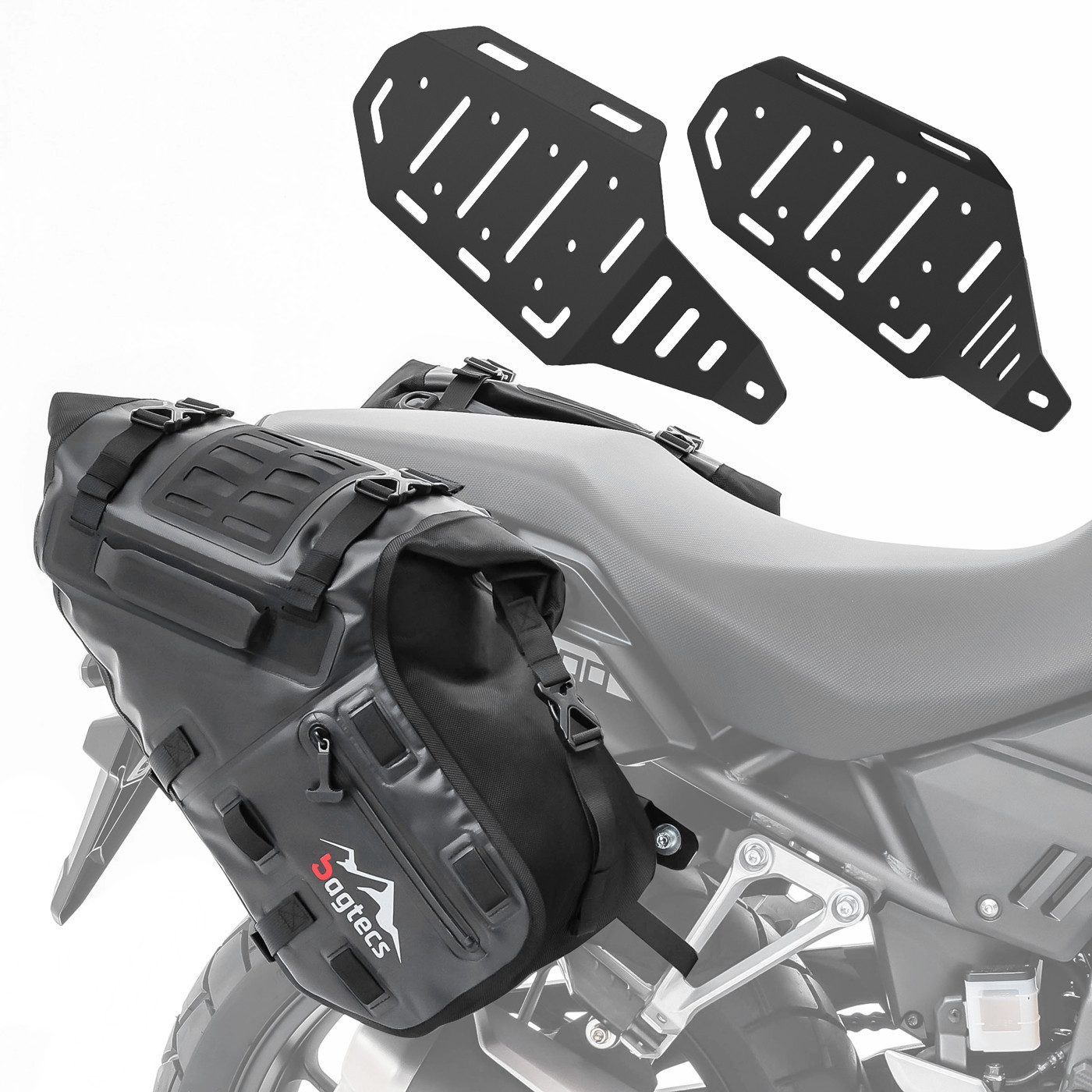 Bagtecs Reisetasche Set Satteltaschen MT142 + Seitenträger für Honda CB 500 X 13-23 TW53