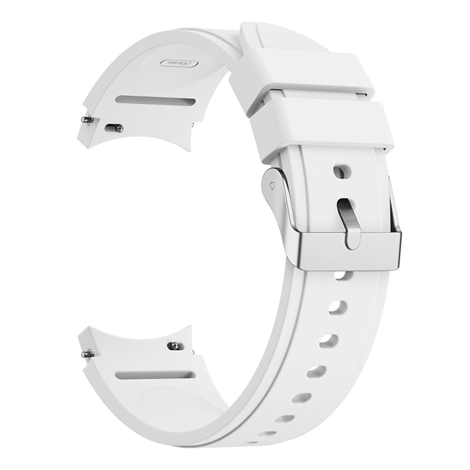 König Design Smartwatch-Armband Samsung Galaxy Watch 4 40mm, Smartwatch-Armband für Samsung Galaxy Watch 4 40mm Sport Ersatz Armband Silikon Weiß
