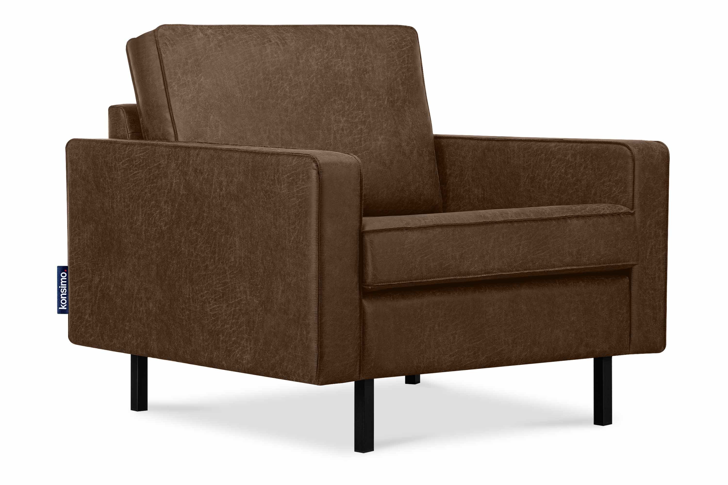 KONSIMO® Sessel INVIA Sessel, Grundschicht: Echtleder,Hergestellt in EU,Vintage,Loft-Stil