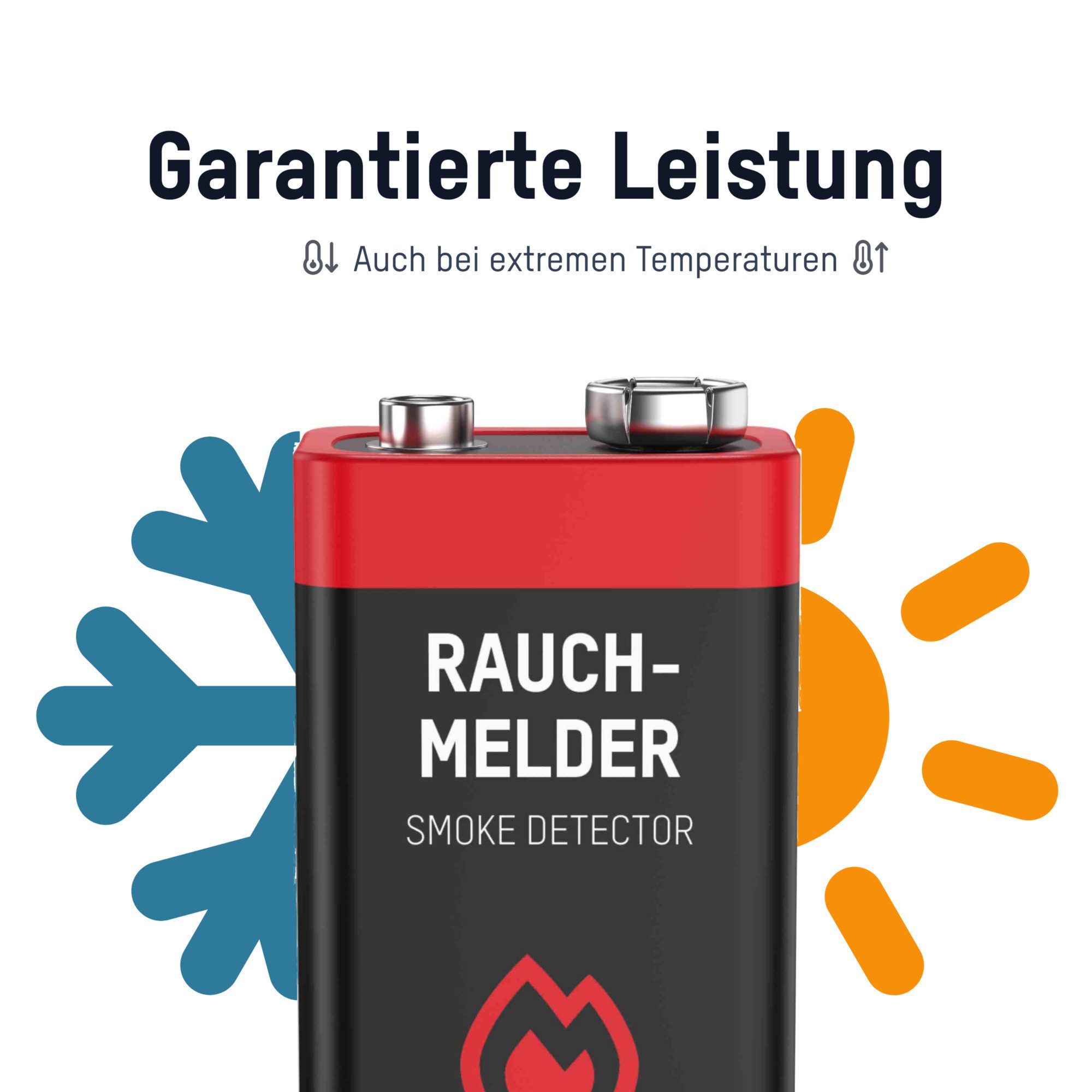 ANSMANN AG 6 Alkaline longlife Rauchmelder 9V Block Batterien - Premium Qualität Batterie